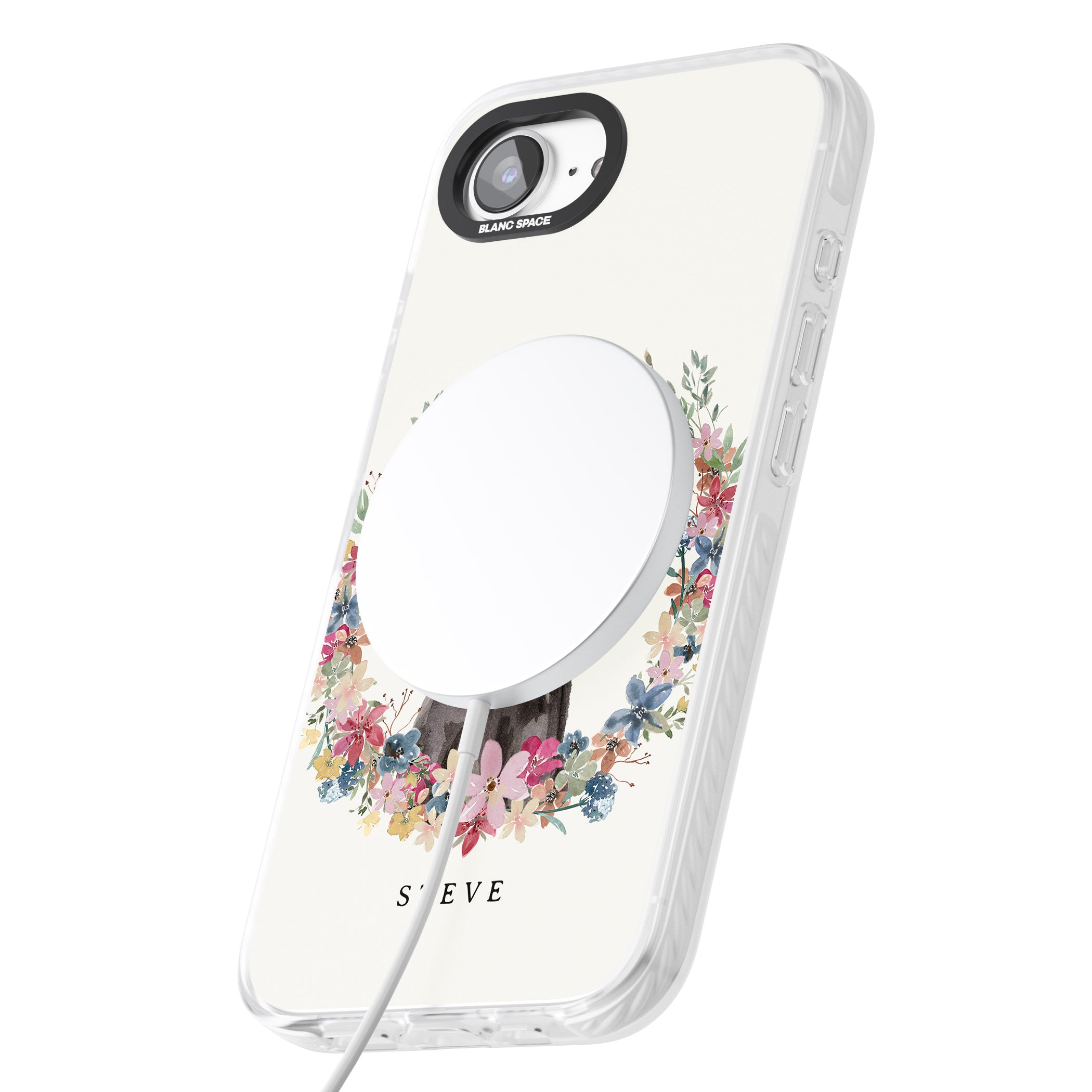 Personalised Black Labrador Floral Portrait