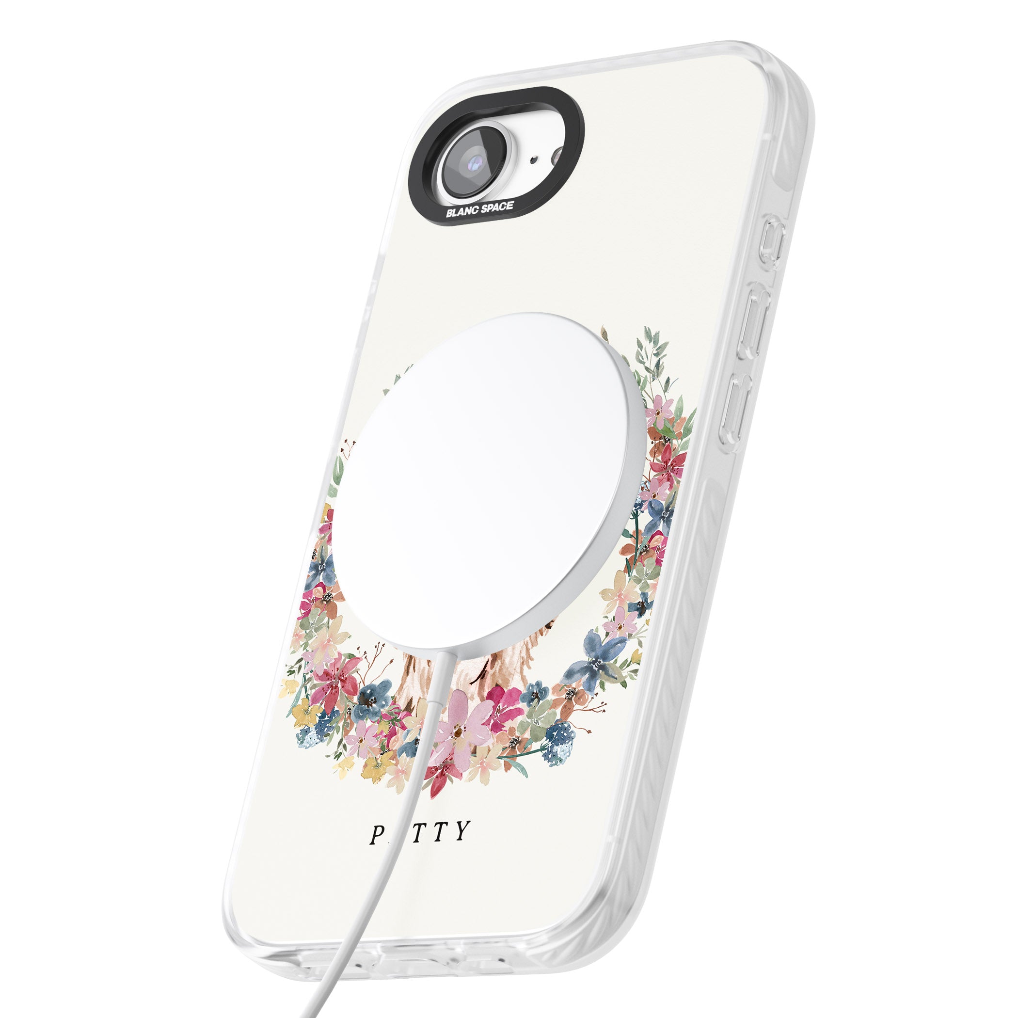 Personalised Cocker Spaniel Floral Portrait