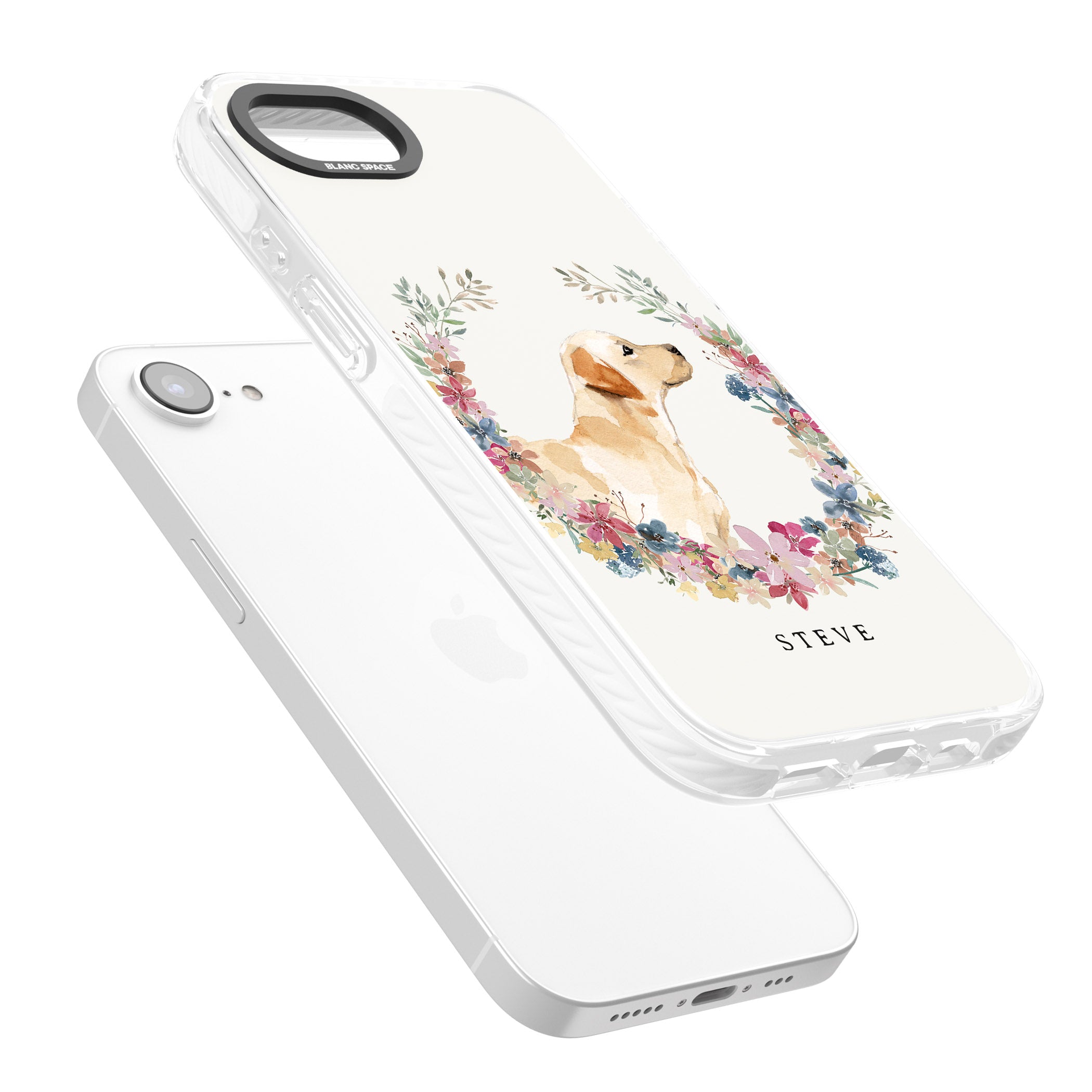 Personalised Yellow Labrador Floral Portrait