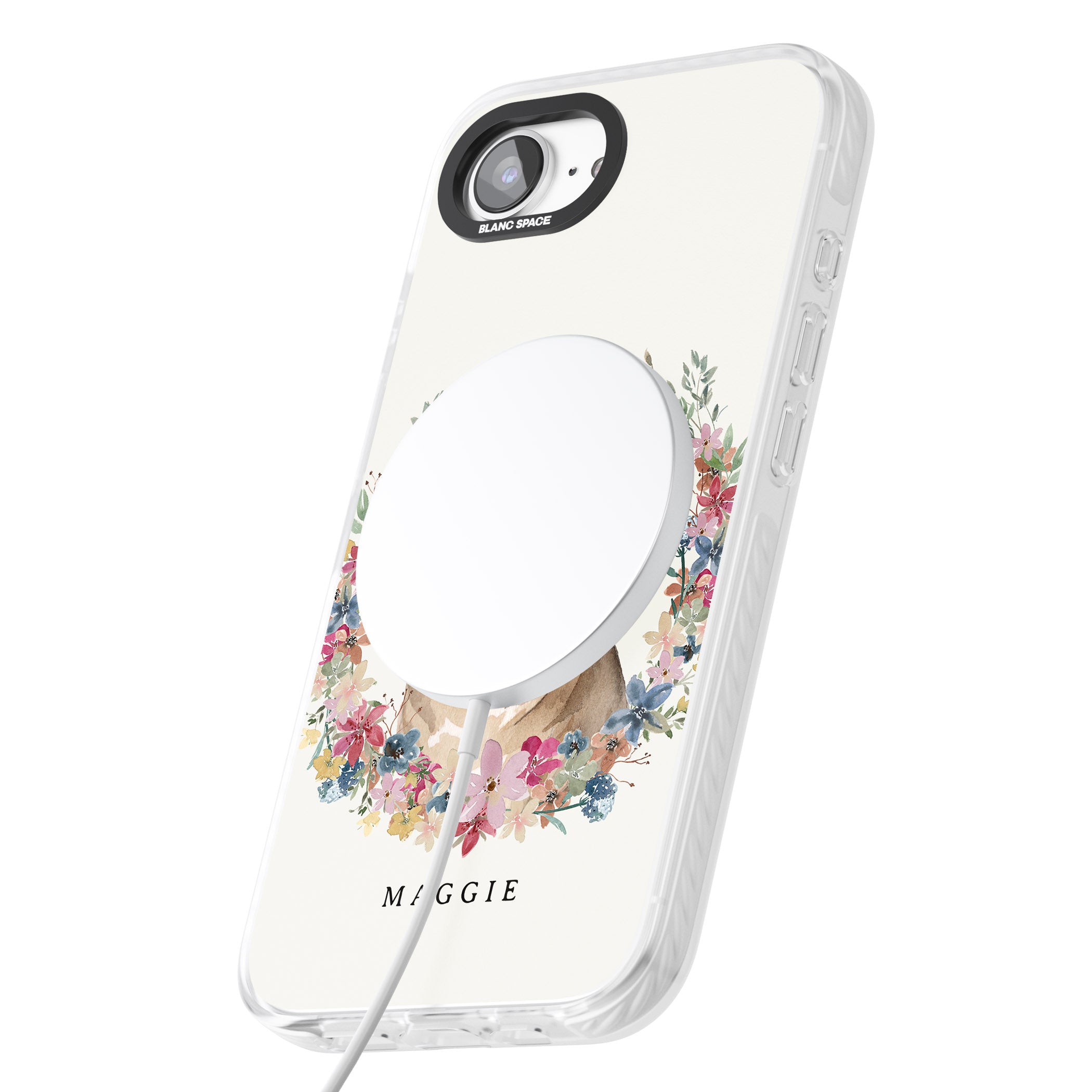 Personalised Pug Floral Portrait