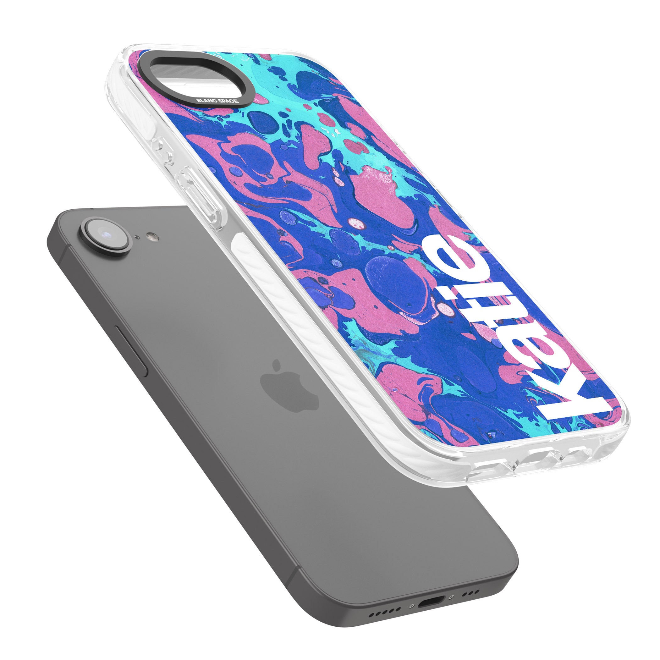 Personalised Navy & Turquoise Marbled
