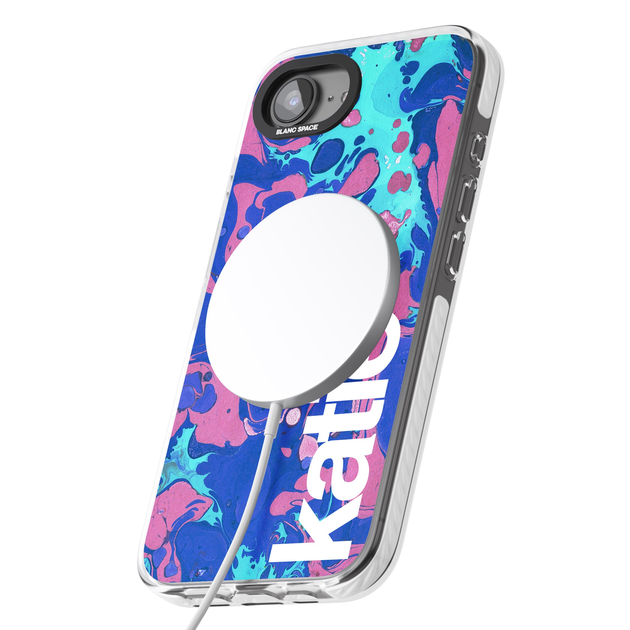 Personalised Navy & Turquoise Marbled