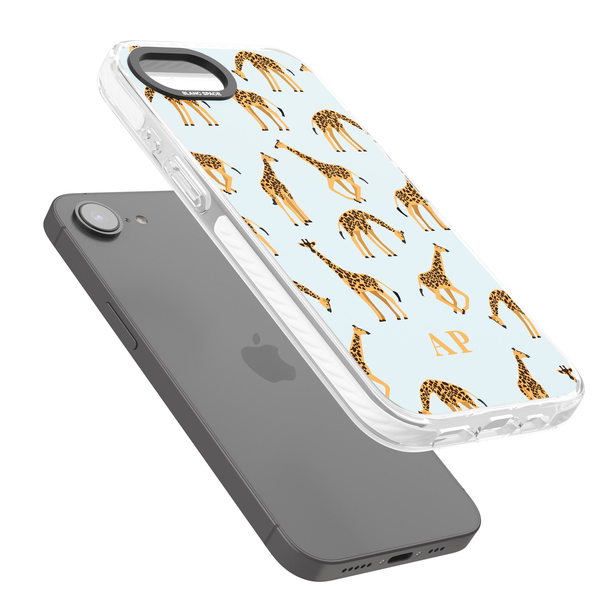 Personalised Safari Giraffe Pattern On Blue