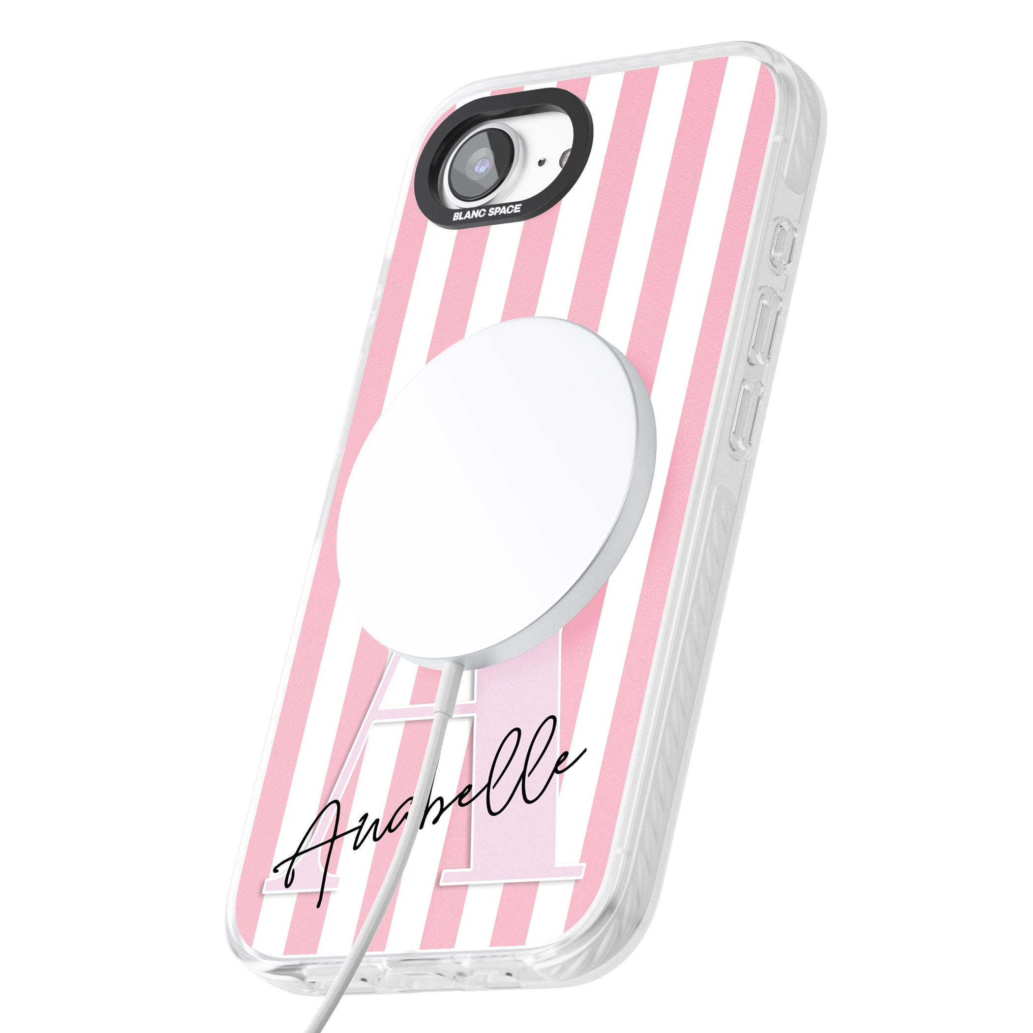 Personalised Pink Stripes & Monogram