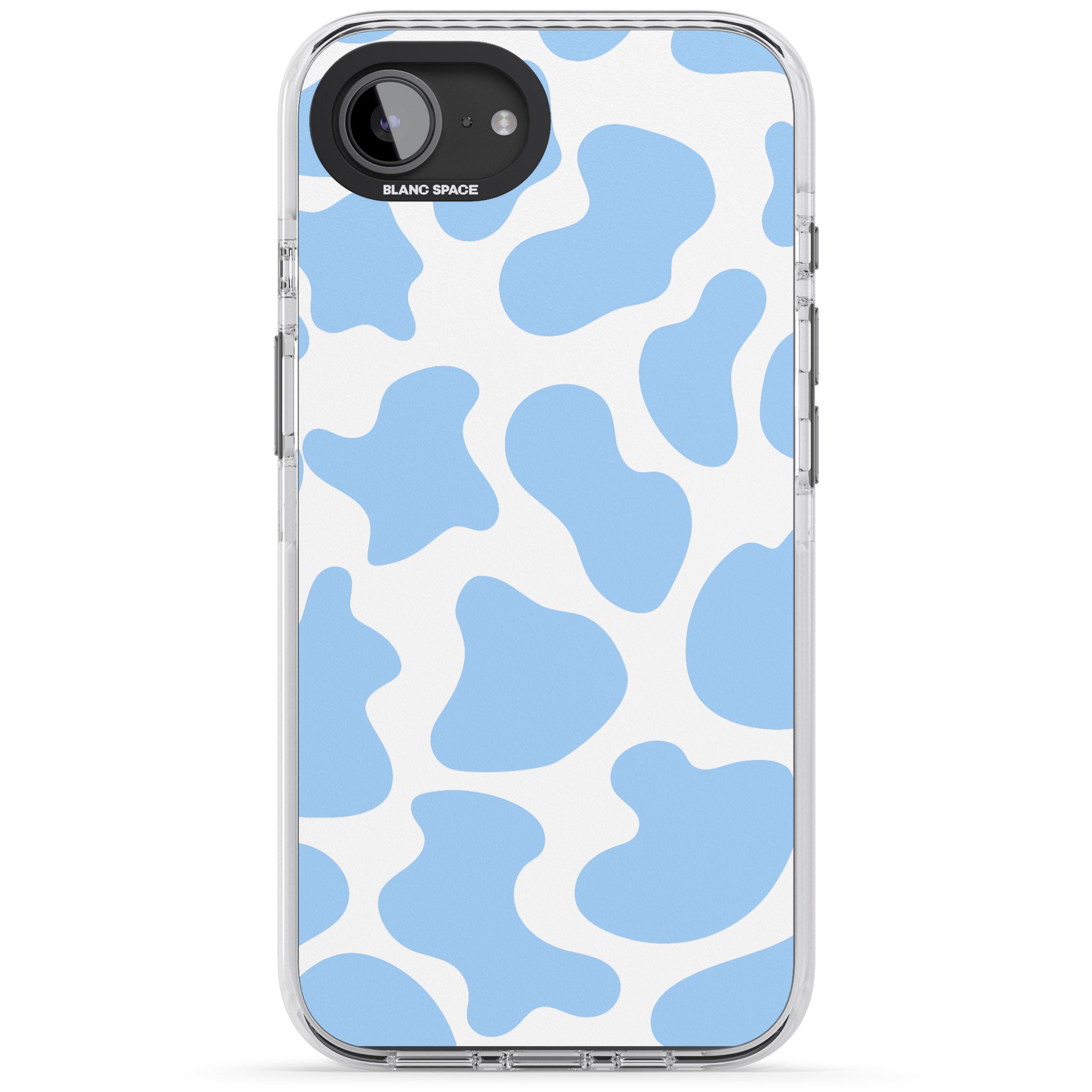 Blue And White Cow Print