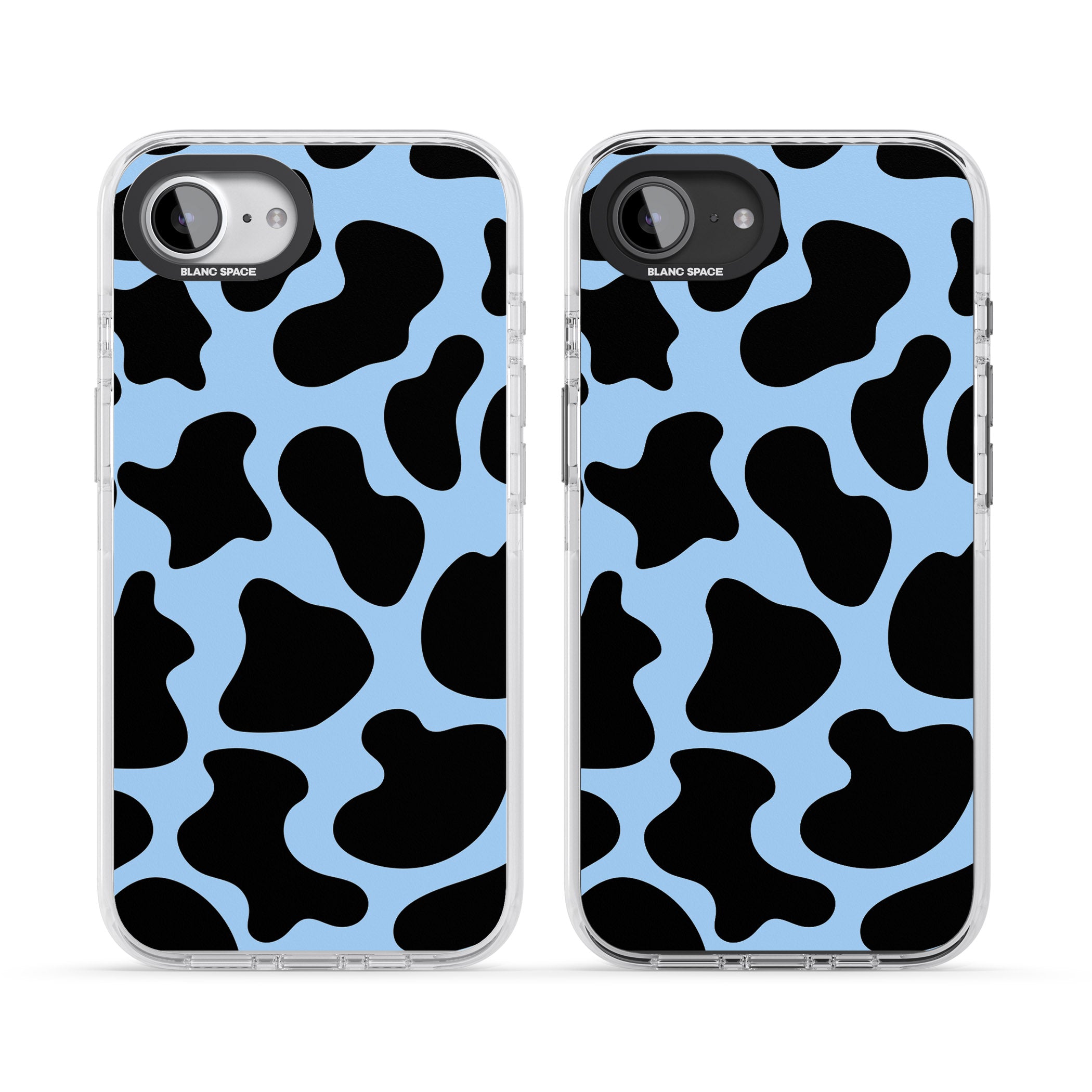 Blue And Black Cow Print