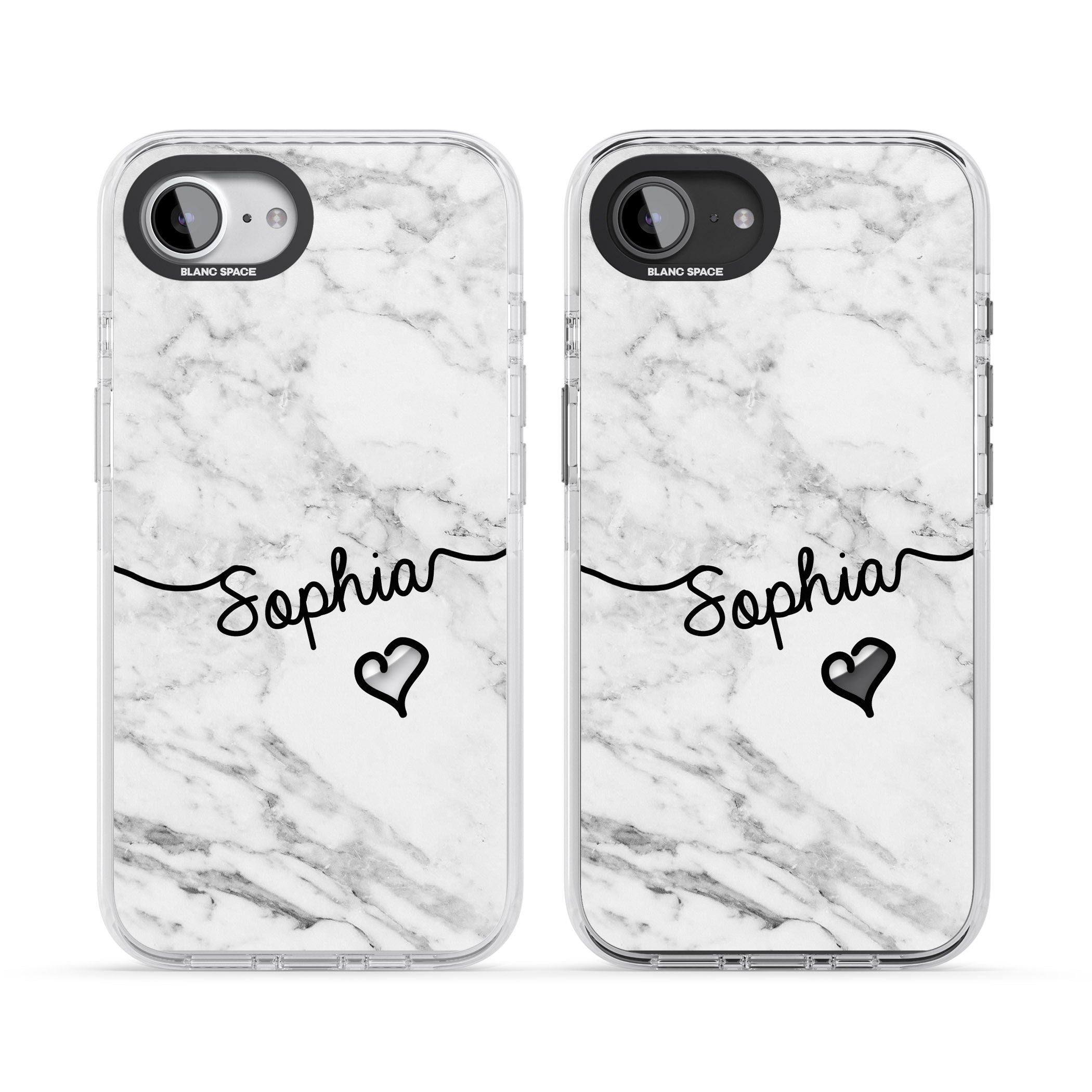 Personalised White Marble Heart