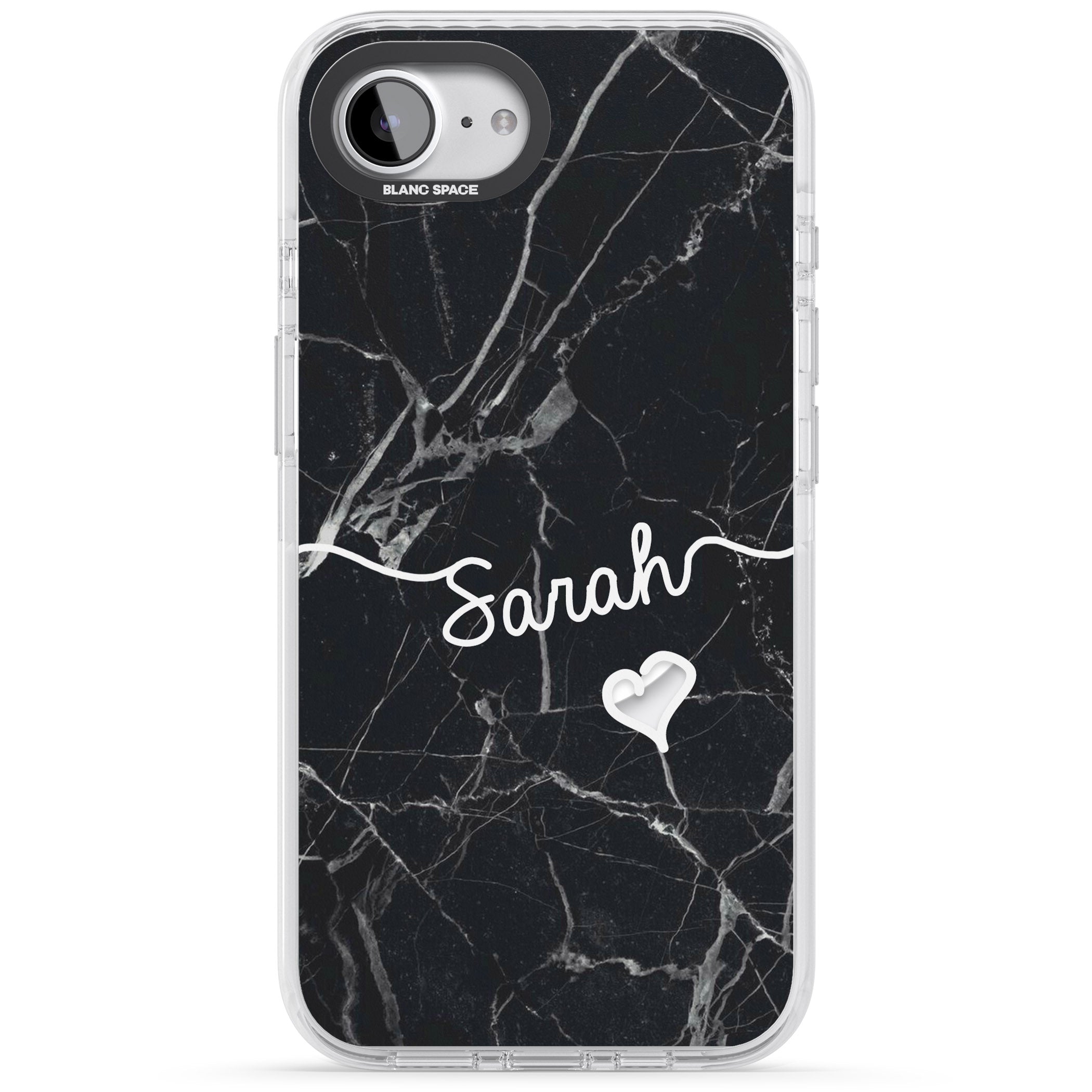 Personalised Black Marble Heart