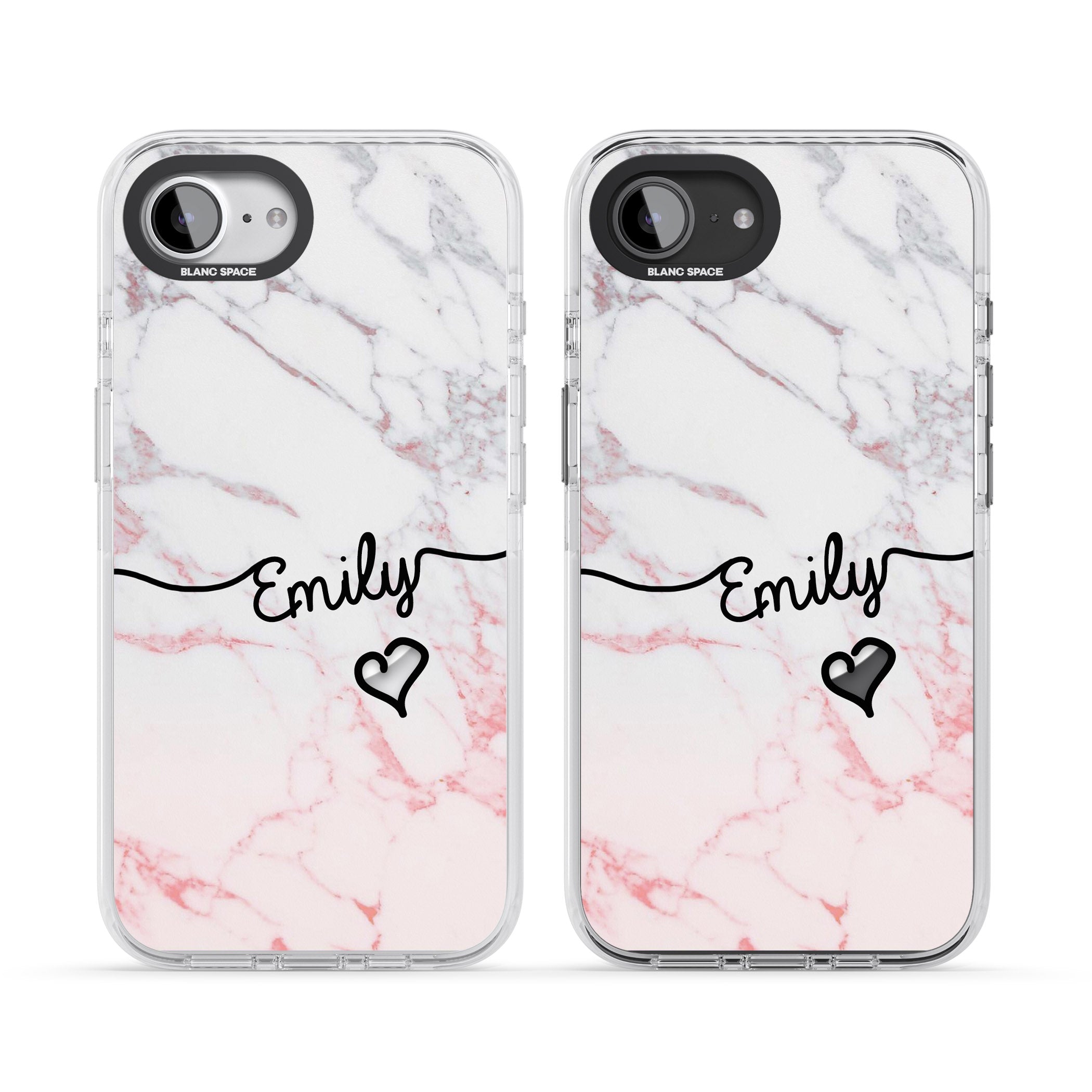 Personalised Pink Fade Marble Heart