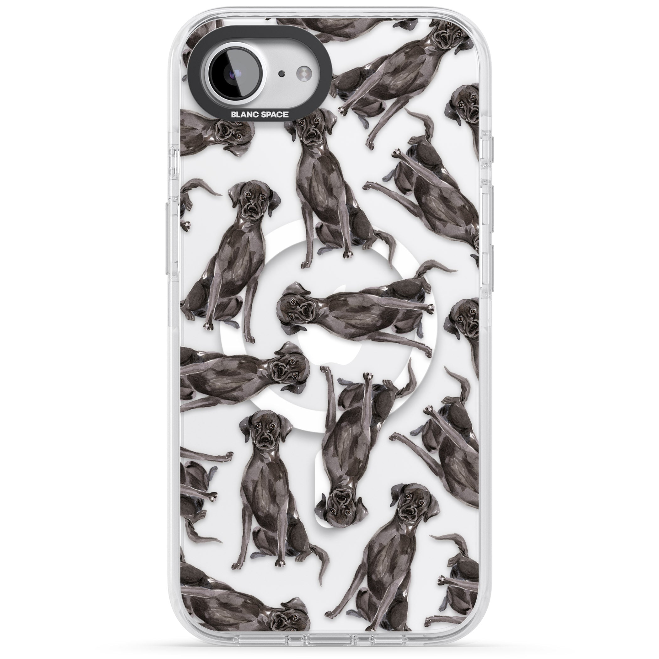 Black Labrador Watercolor Pattern