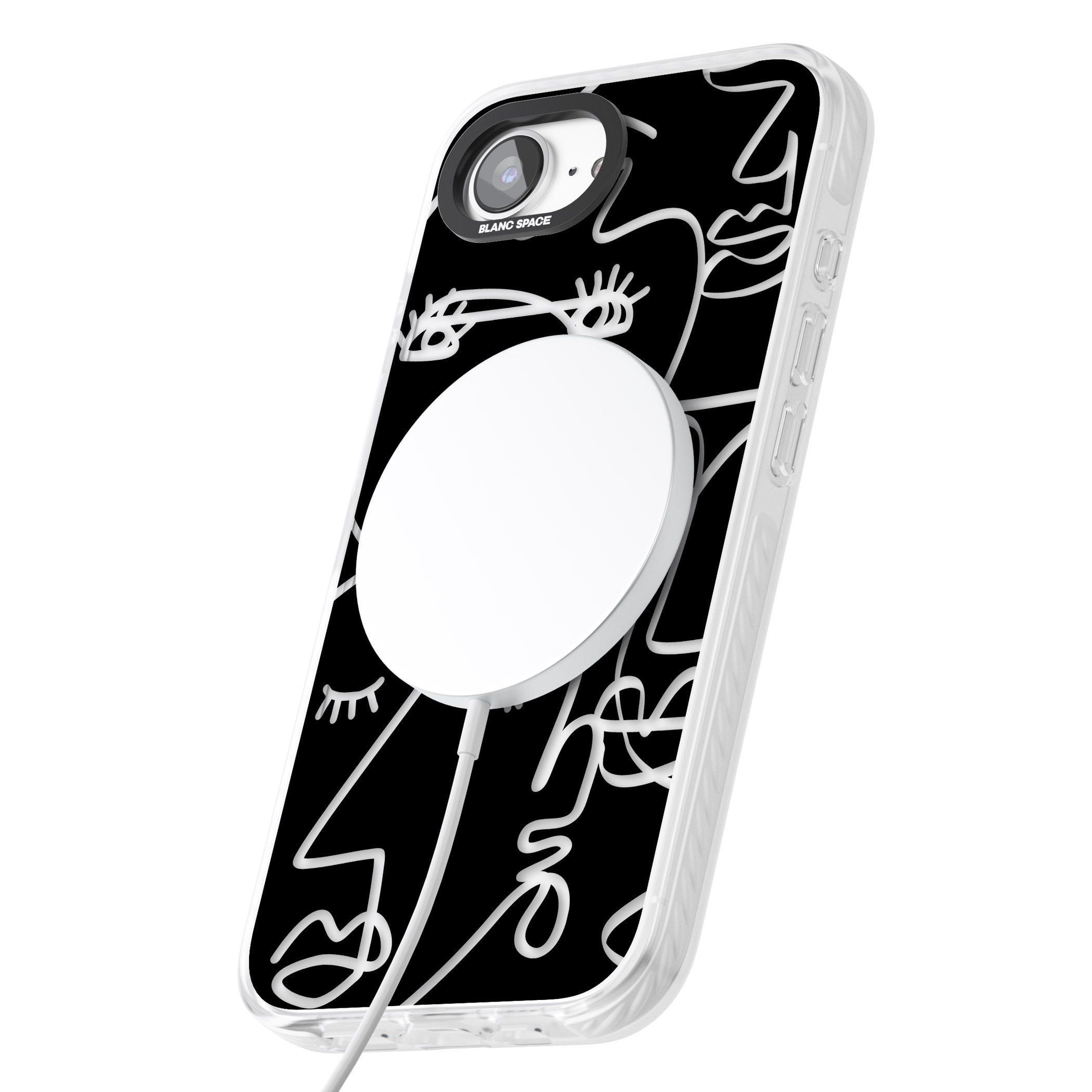 Abstract Line Art Clear Black