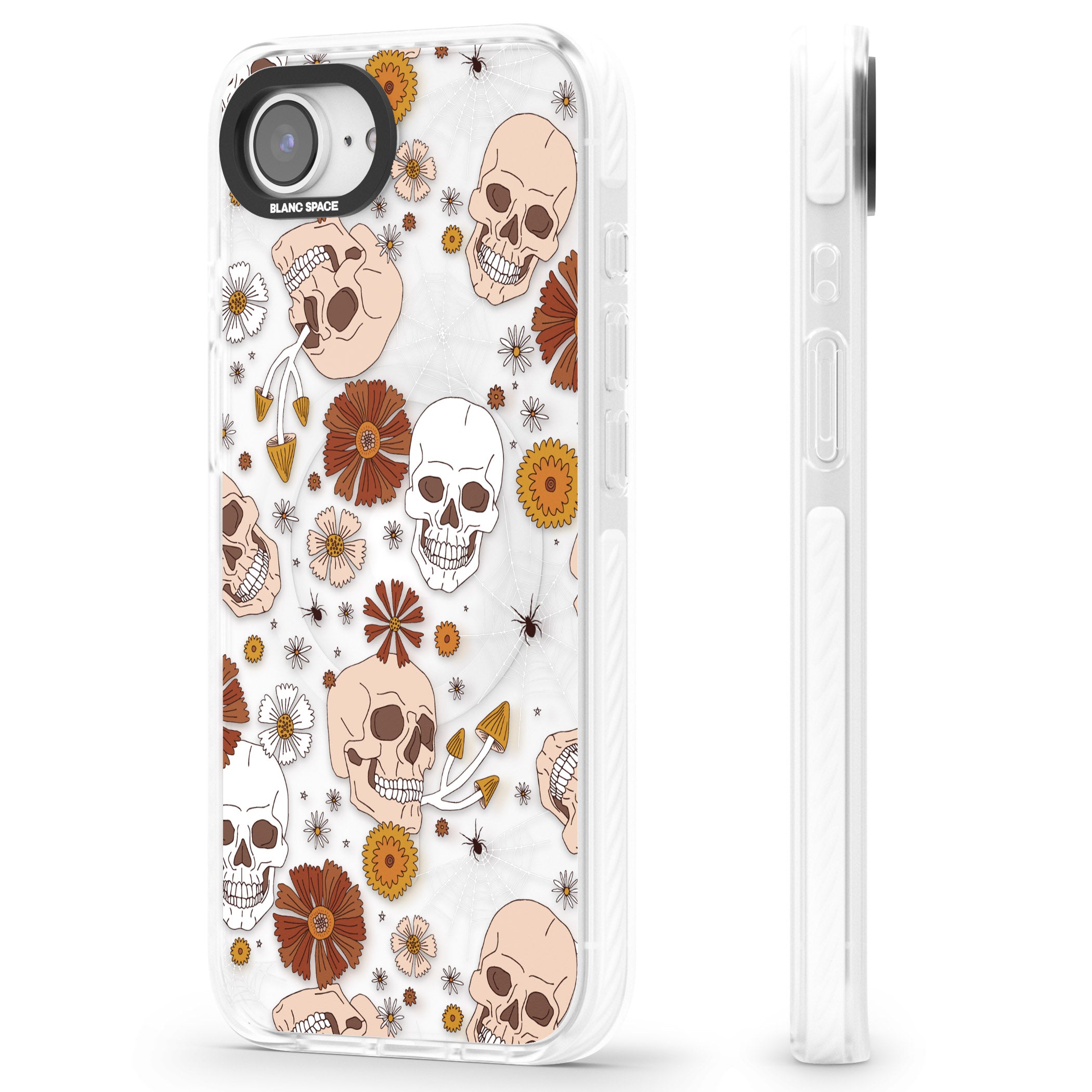 Halloween Skulls And Flowers