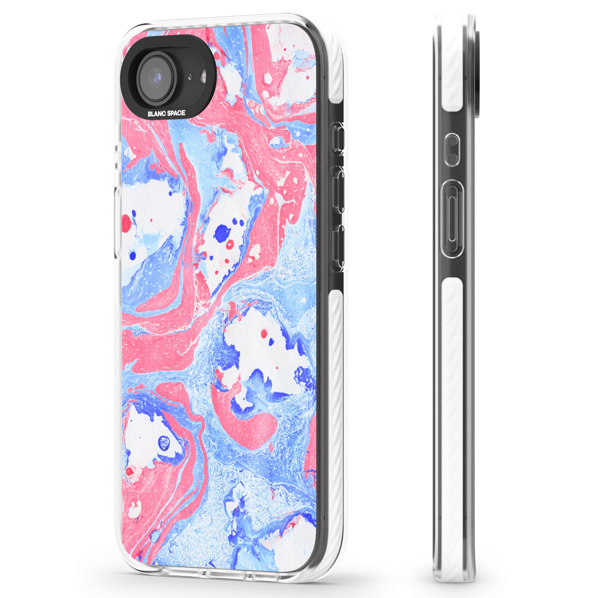 Pink, Blue & White Marbled Paper Pattern