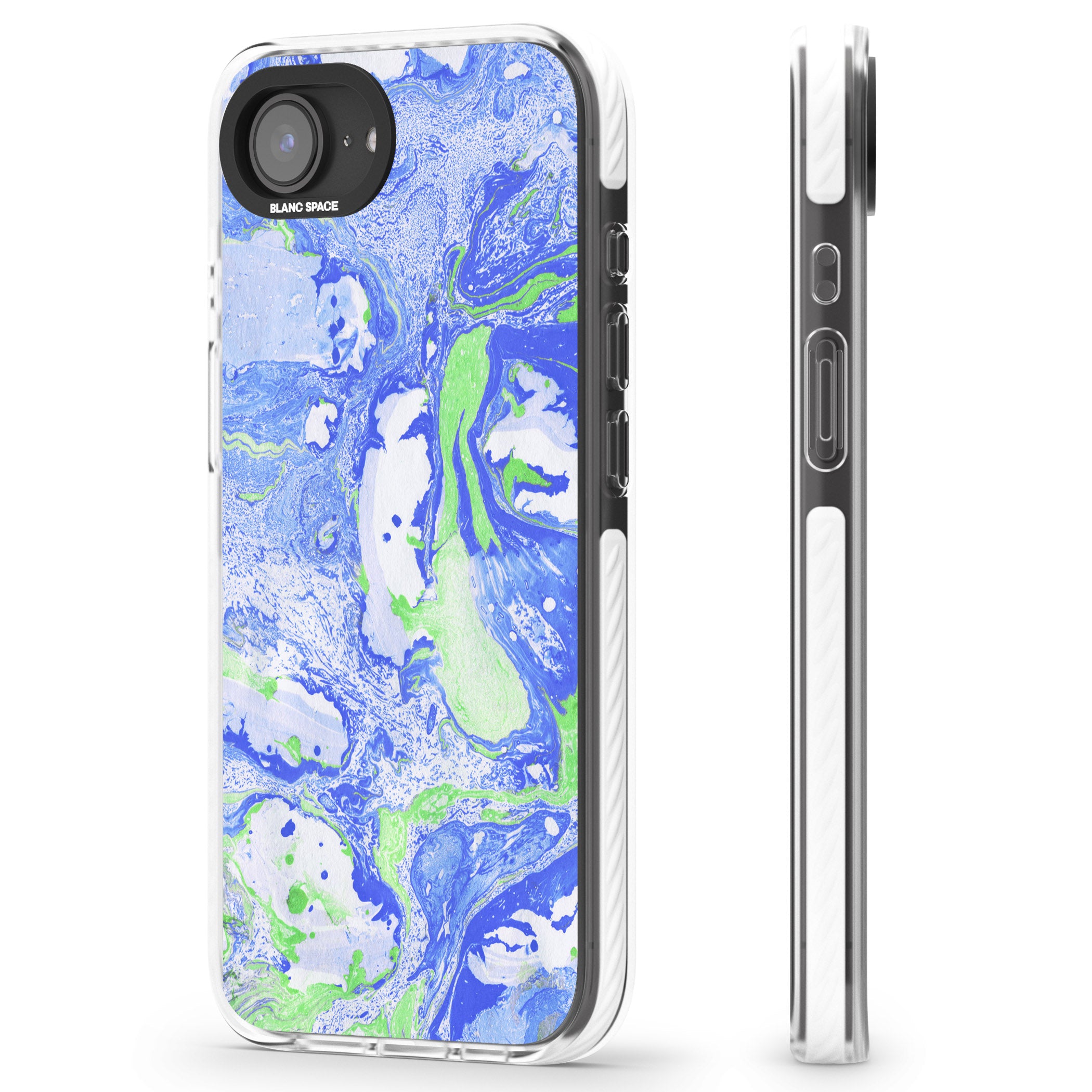 Dark Blue & Green Marbled Paper Pattern