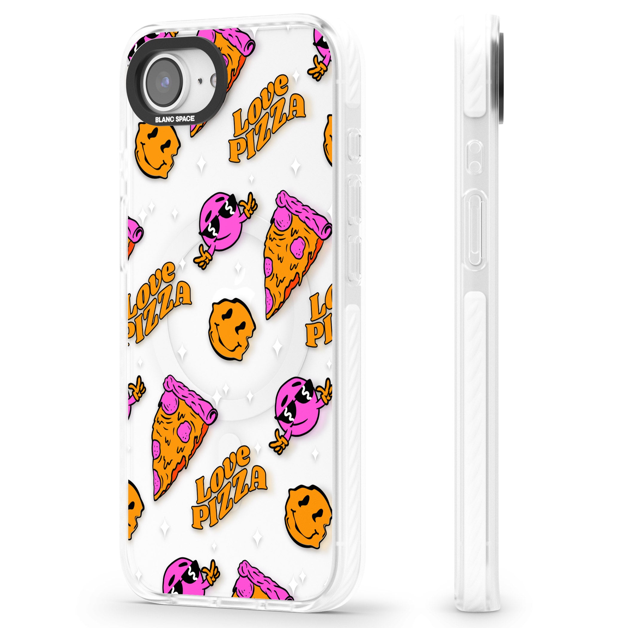 Psychedelic Love Pizza Pattern (Clear)