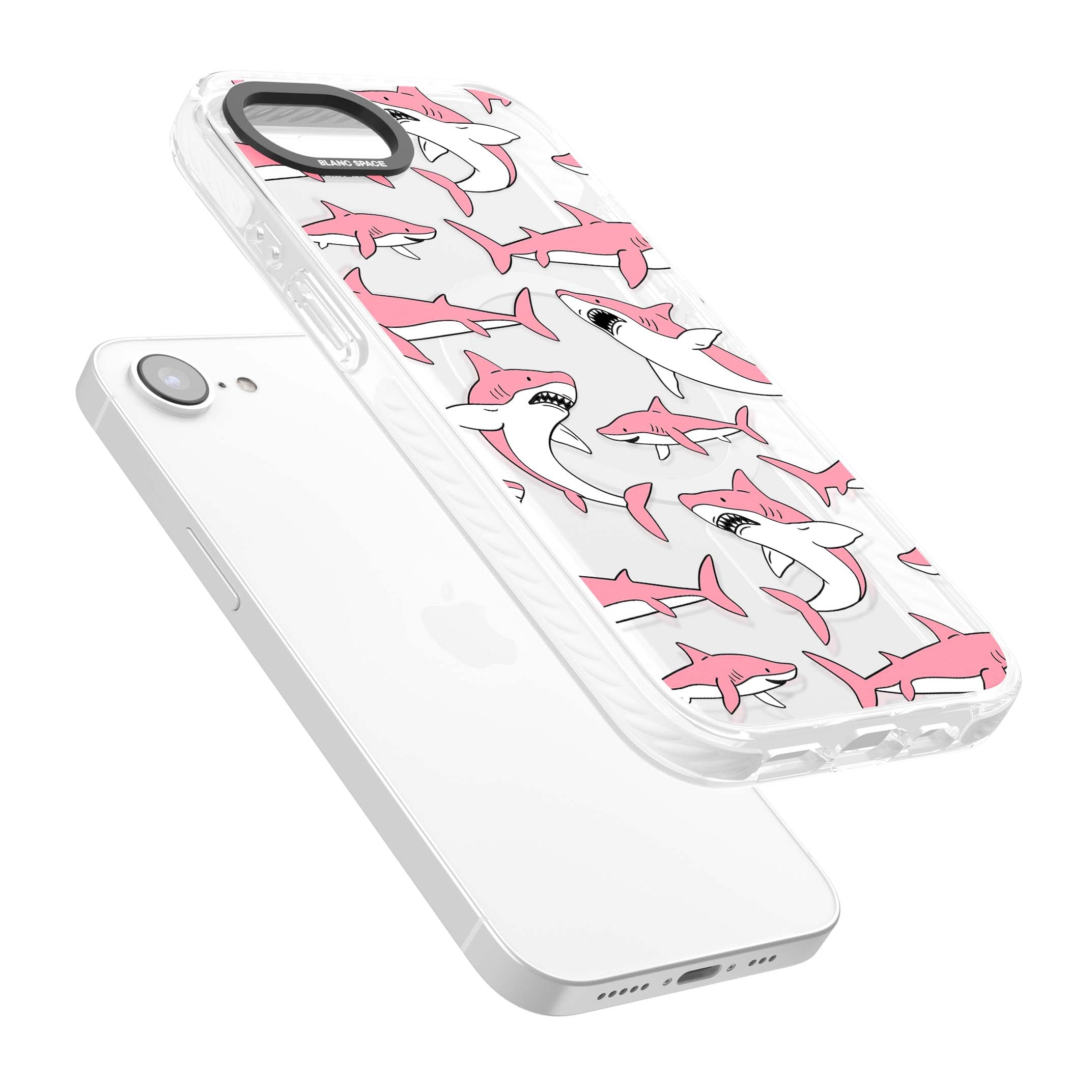 Bubblegum Sharks for her iPhone case | Impact Magsafe case for iPhone 16e, iPhone 17e