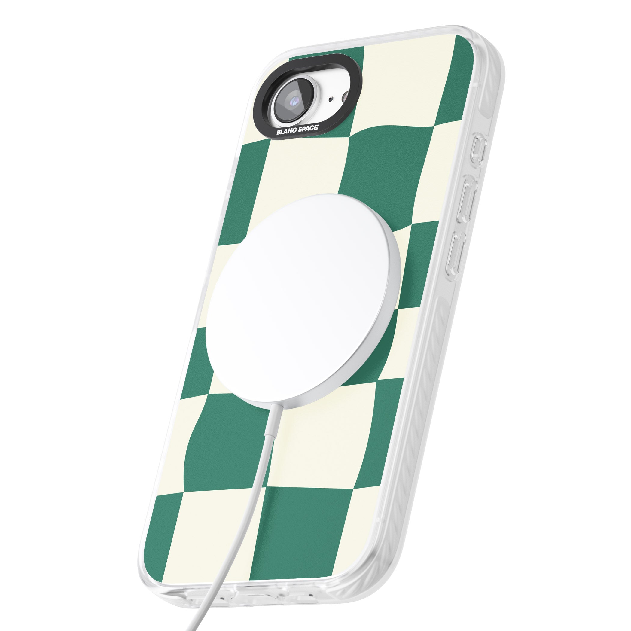 Green & Cream Wavy Check