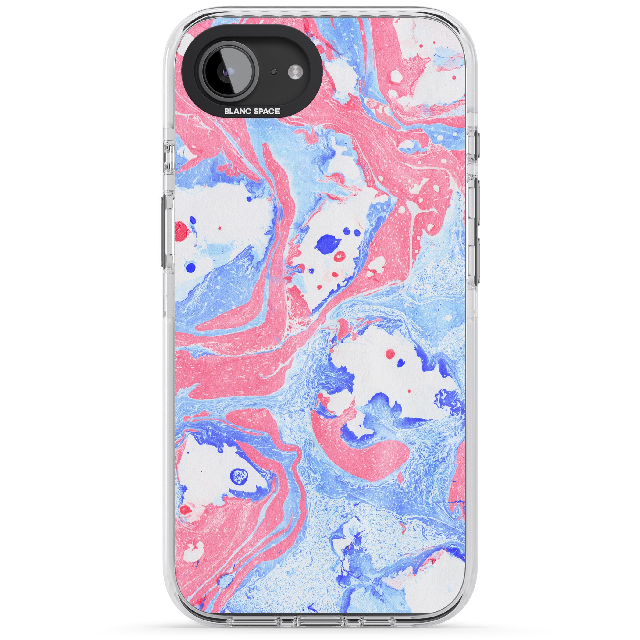 Pink, Blue & White Marbled Paper Pattern