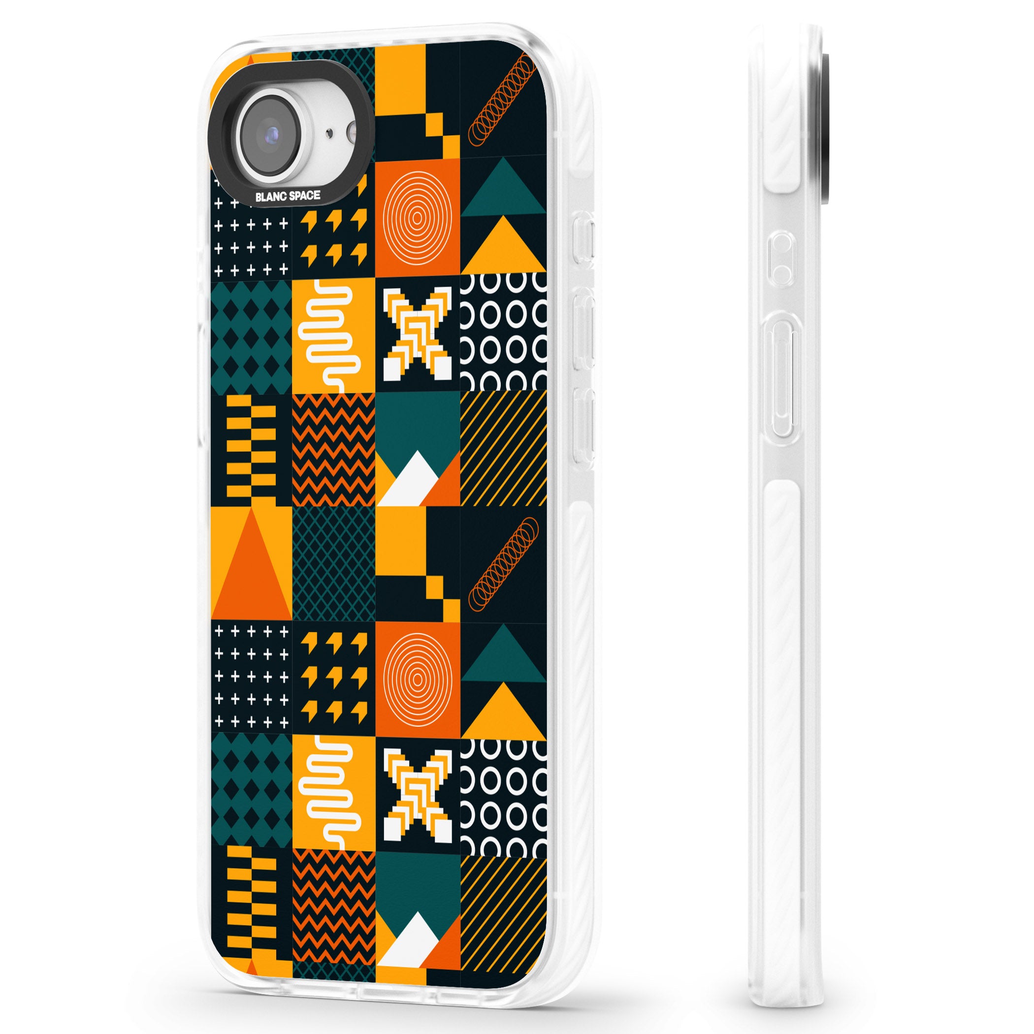 Funky Geometric Patterns: Orange & Dark Green