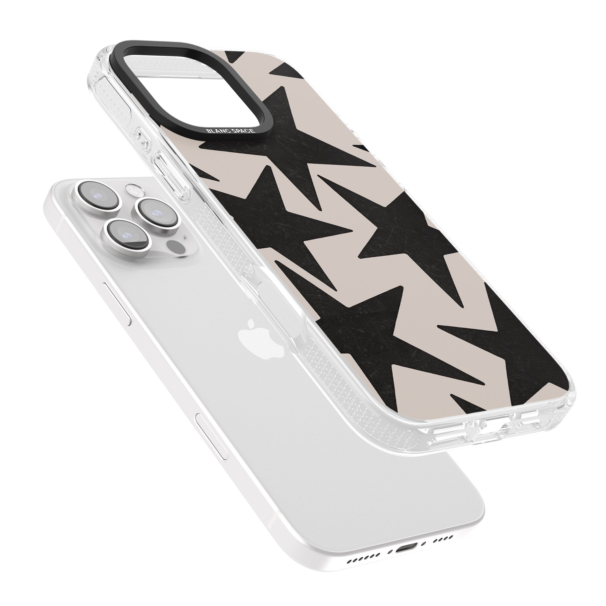 Black Superstars iPhone 16 Pro Max / 16 Pro Clear Case Impact Air - Blanc Space