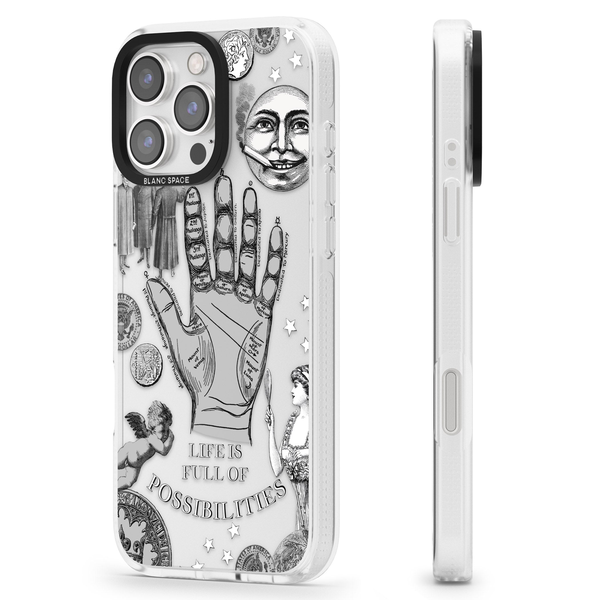 Life is Full of Possibilities iPhone 16 Pro Max / 16 Pro Clear Case Impact Air - Blanc Space