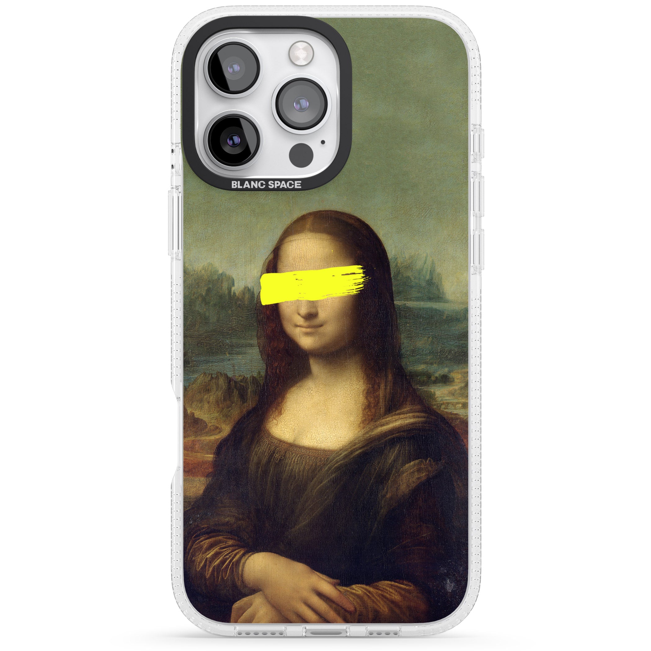 VANDALED MONA LISA iPhone 16 Pro Max / 16 Pro Clear Case Impact Air - Blanc Space