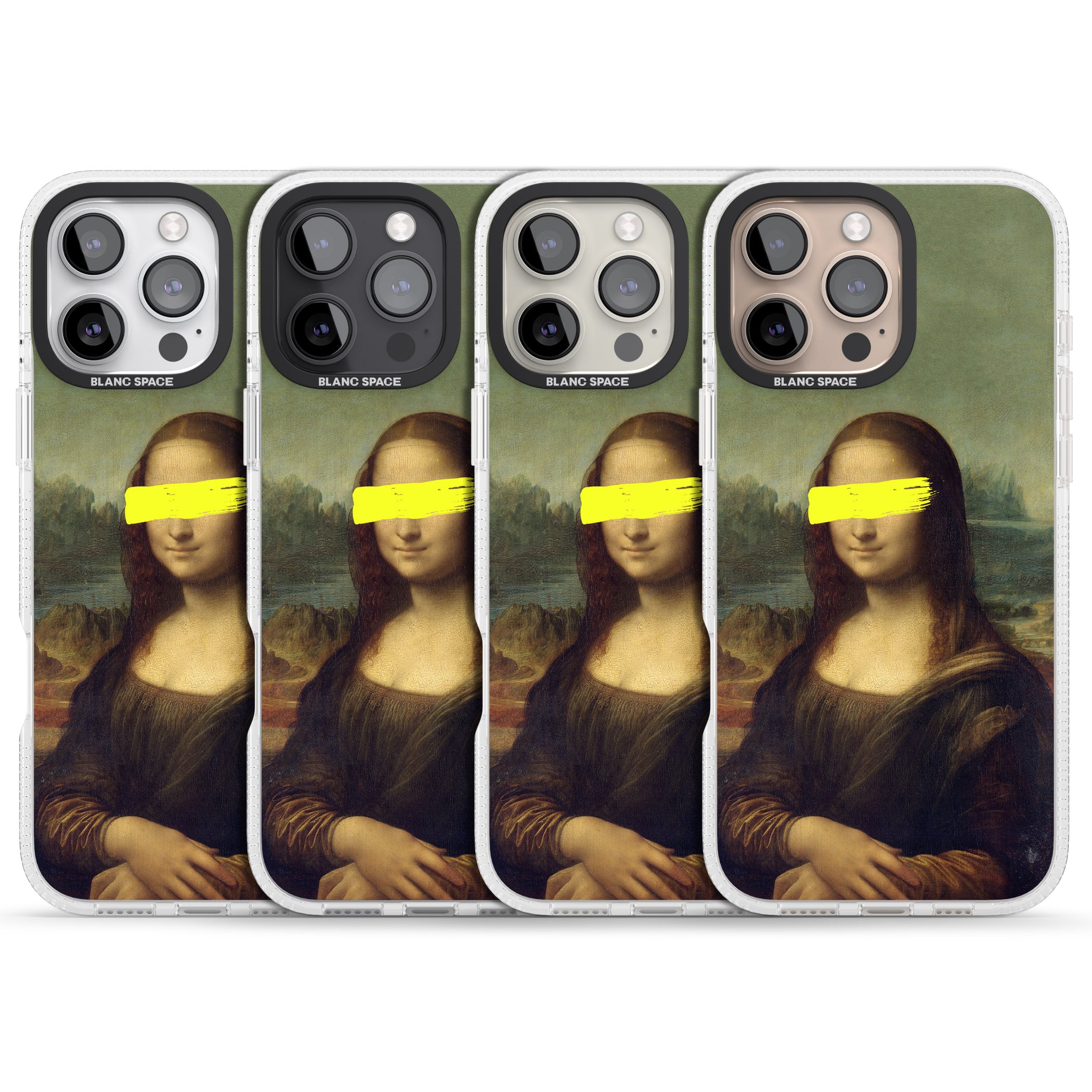 VANDALED MONA LISA iPhone 16 Pro Max / 16 Pro Clear Case Impact Air - Blanc Space