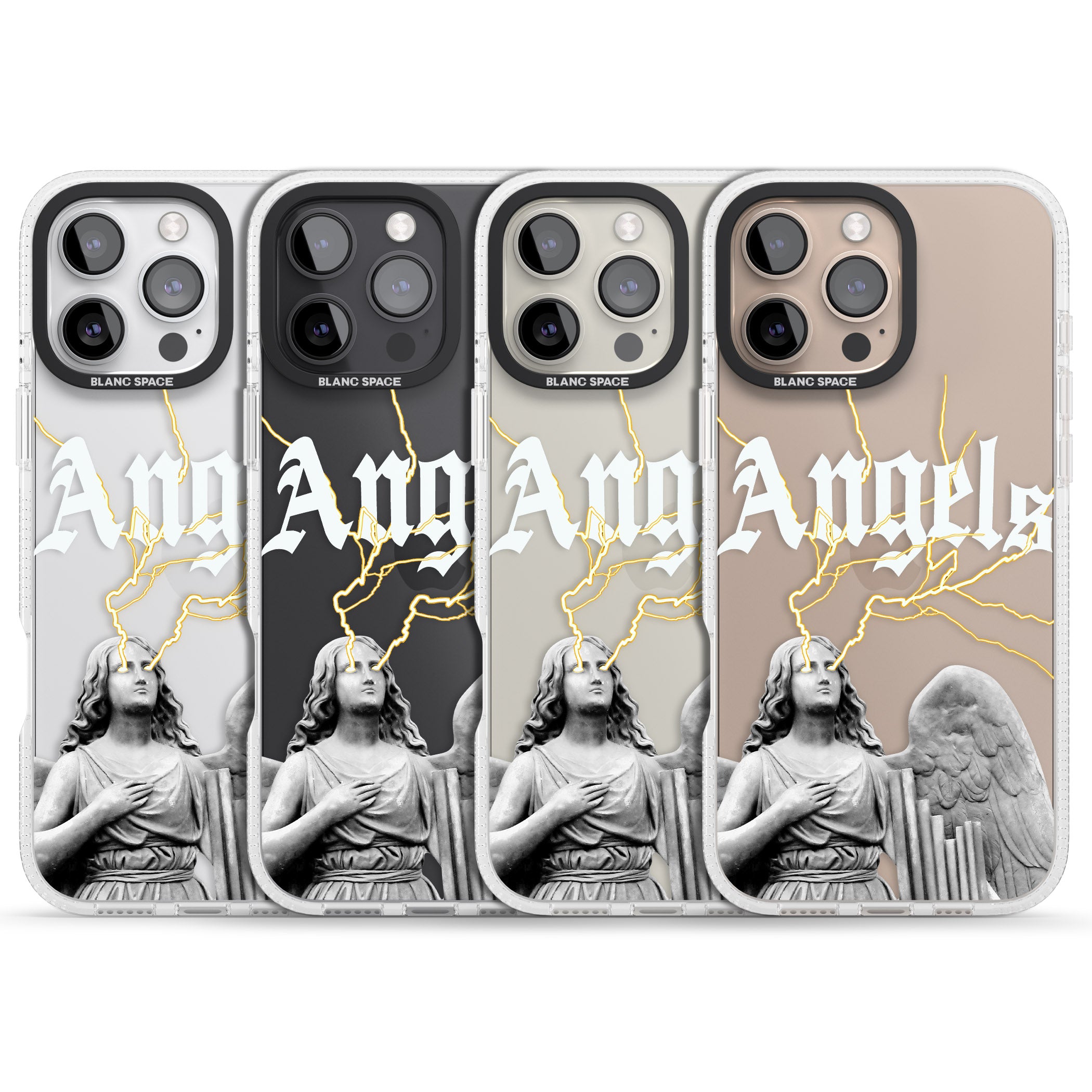 ANGELS iPhone 16 Pro Max / 16 Pro Clear Case Impact Air - Blanc Space