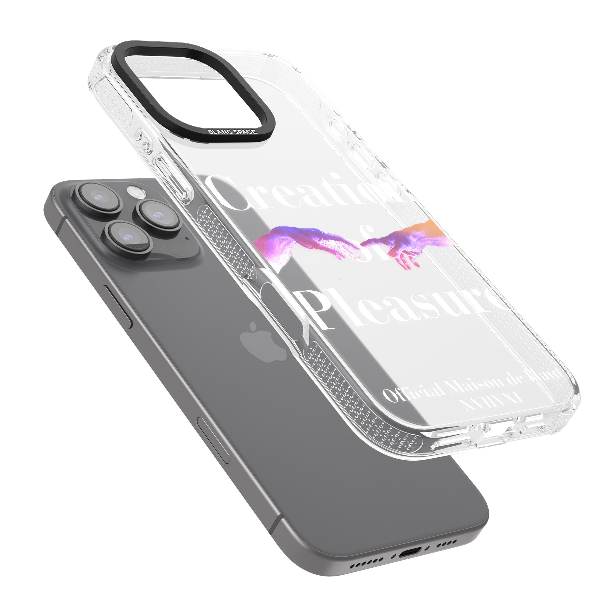 Creation of Pleasure iPhone 16 Pro Max / 16 Pro Clear Case Impact Air - Blanc Space