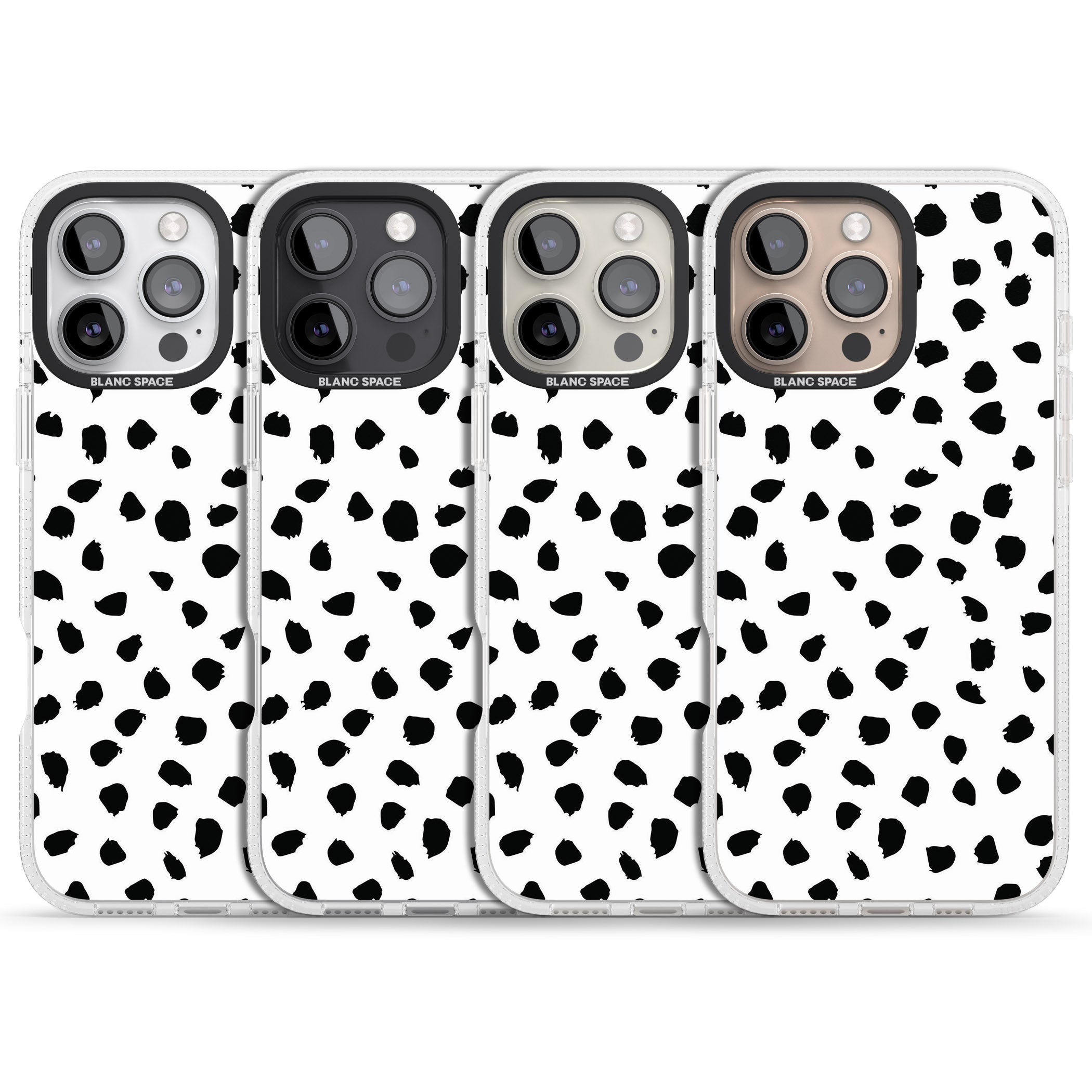 White Dalmatian Print iPhone 16 Pro Max / 16 Pro Clear Case Impact Air - Blanc Space