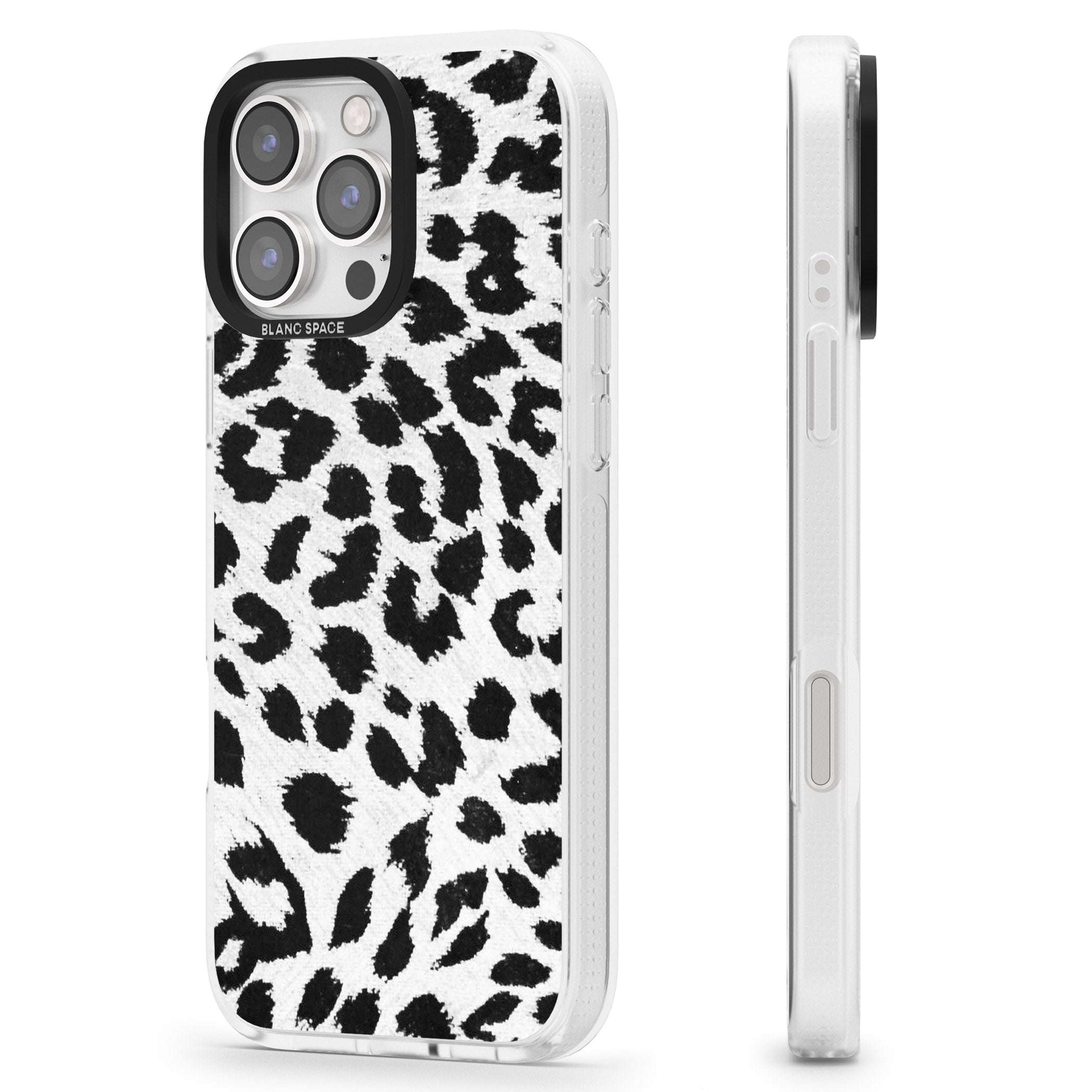Rar Leopard Print White iPhone 16 Pro Max / 16 Pro Clear Case Impact Air - Blanc Space