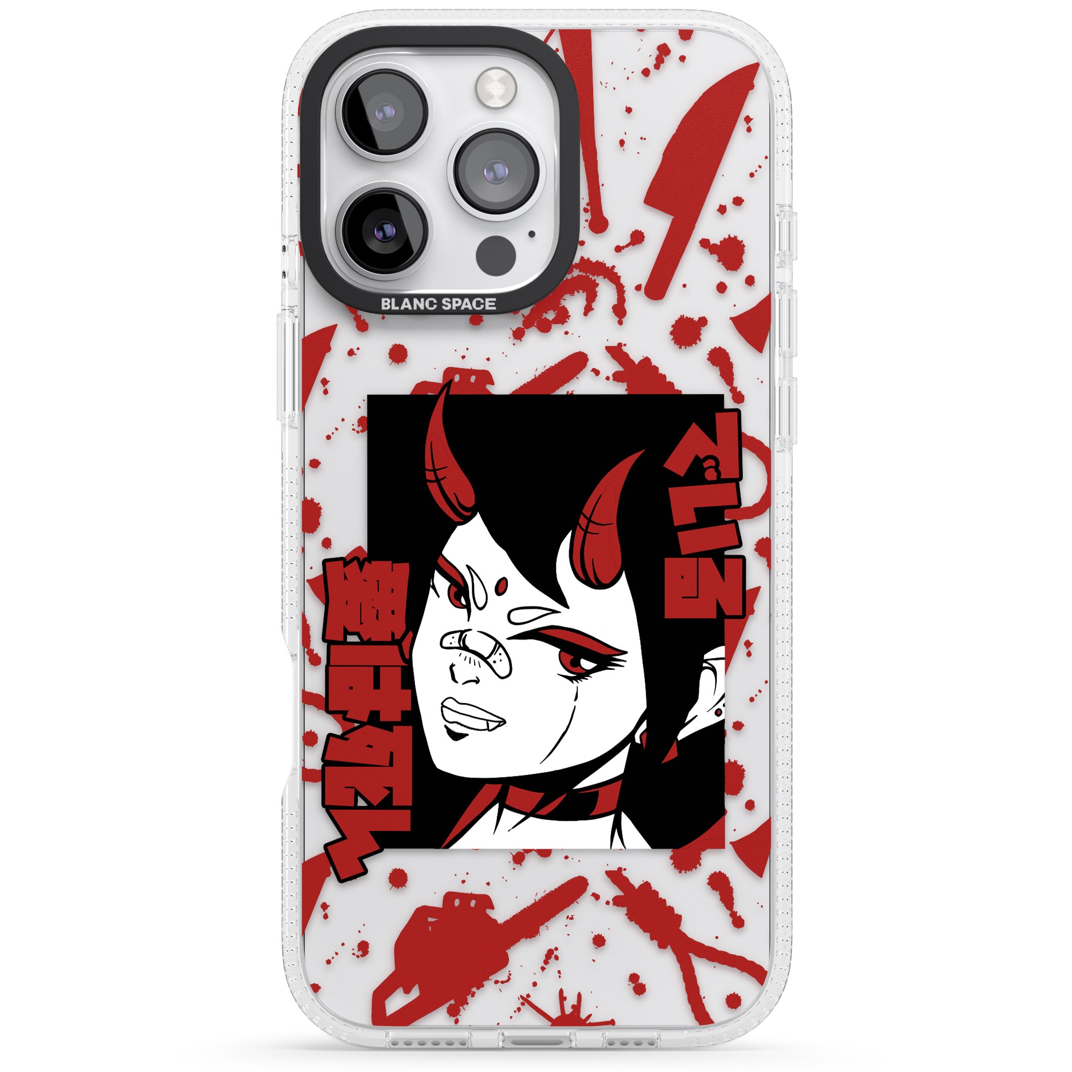 She's a Devil iPhone 16 Pro Max / 16 Pro Clear Case Impact Air - Blanc Space