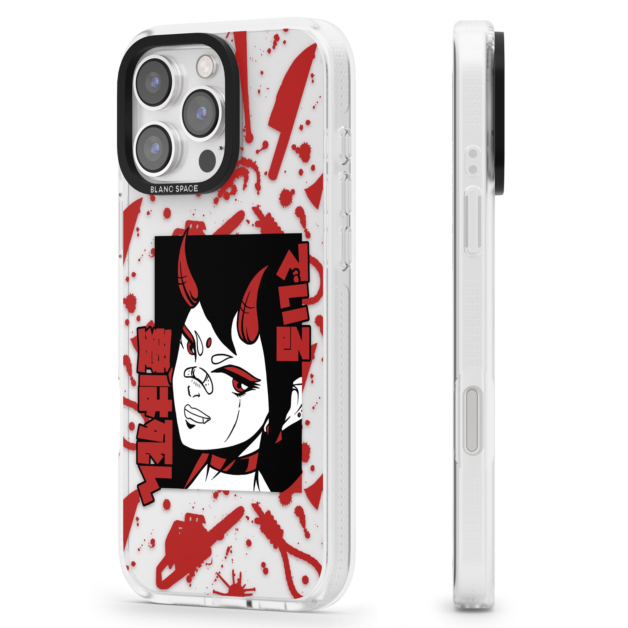 She's a Devil iPhone 16 Pro Max / 16 Pro Clear Case Impact Air - Blanc Space