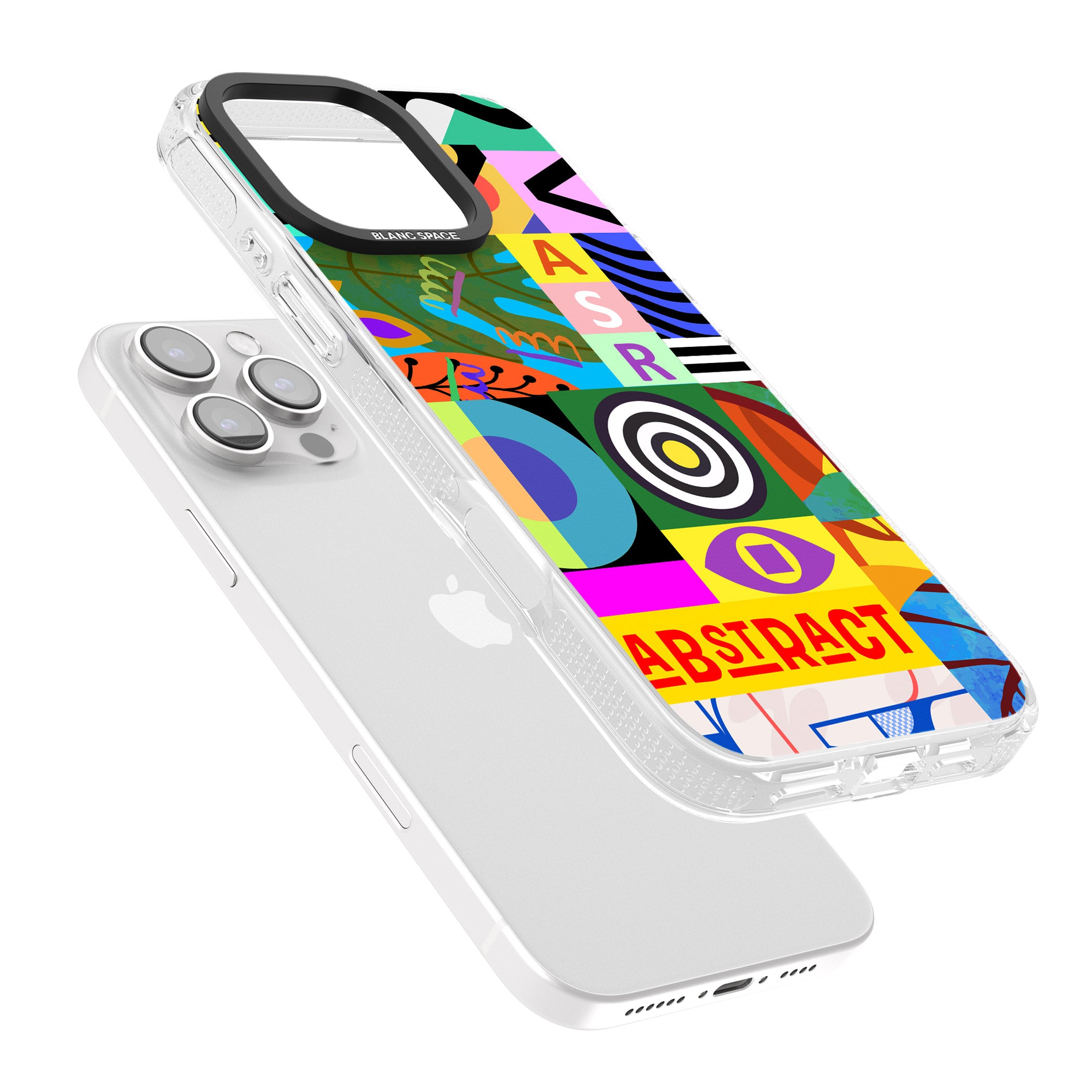 Patchwork iPhone 16 Pro Max / 16 Pro Clear Case Impact Air - Blanc Space