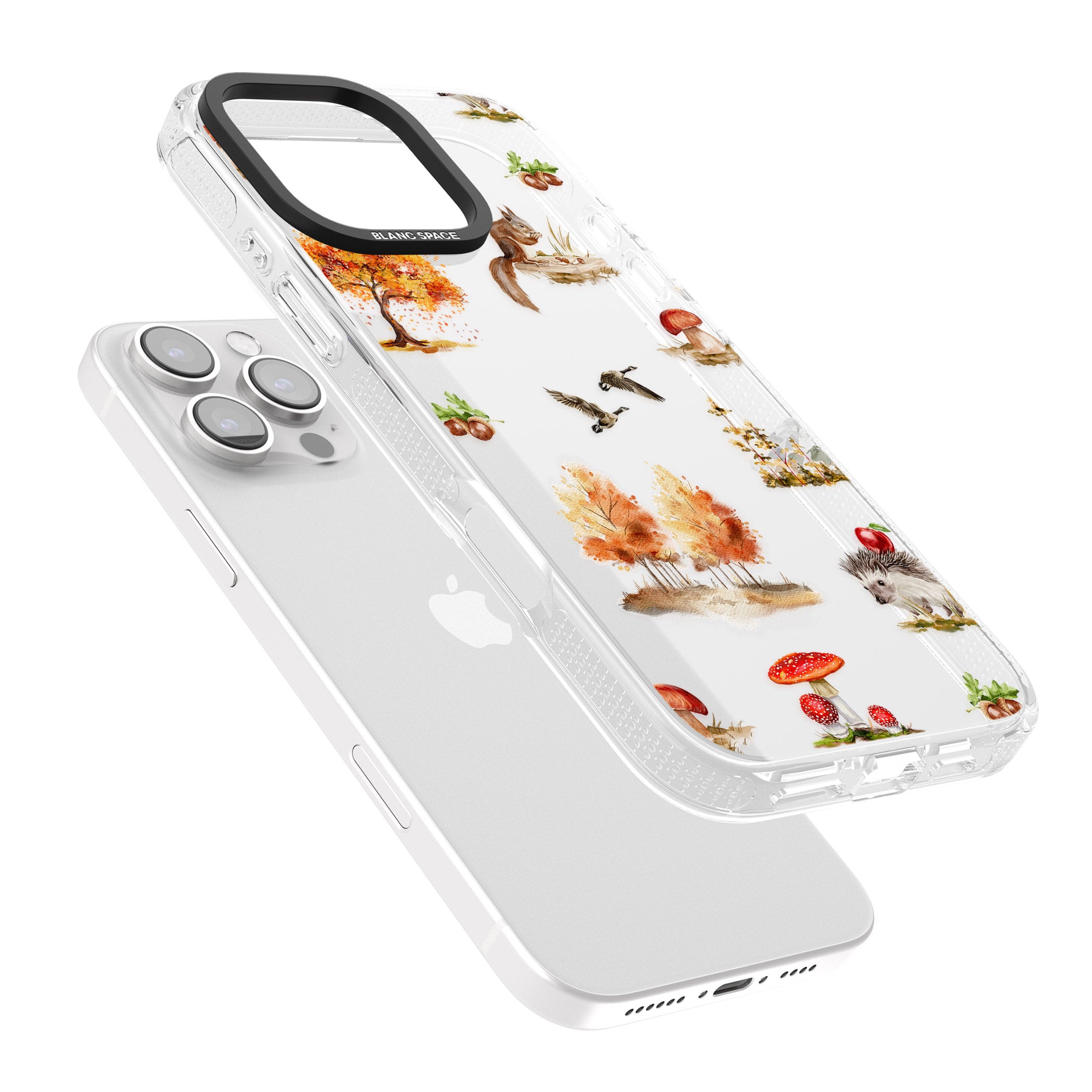 Fall Forest Friends iPhone 16 Pro Max / 16 Pro Clear Case Impact Air - Blanc Space