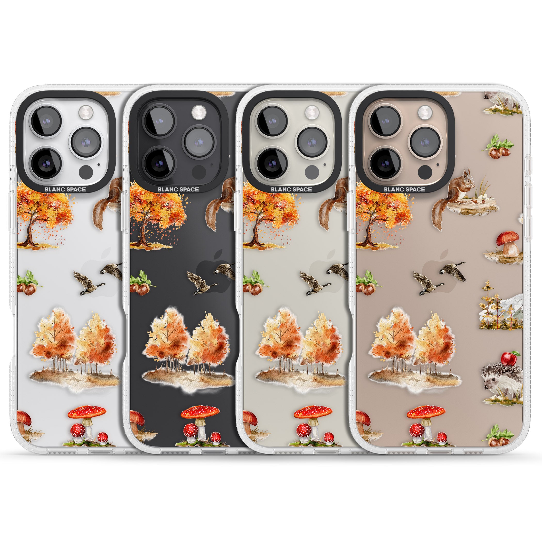 Fall Forest Friends iPhone 16 Pro Max / 16 Pro Clear Case Impact Air - Blanc Space
