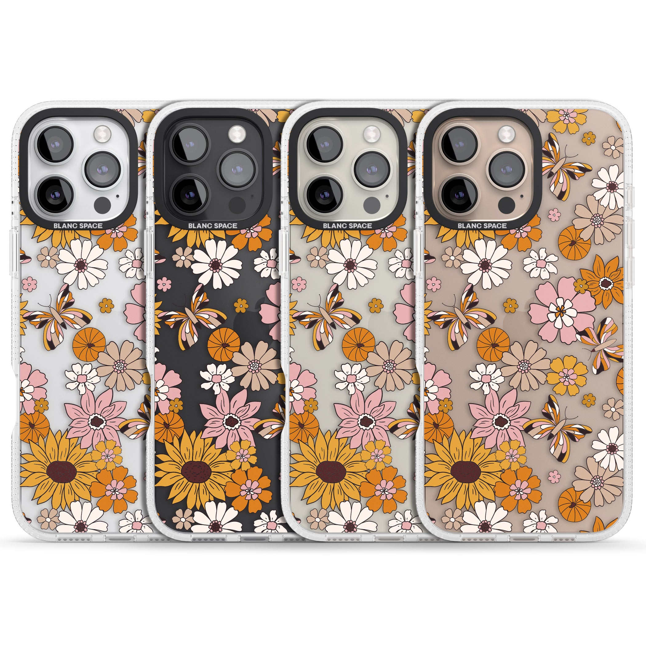 Butterfly & Bloom Autumn Floral iPhone 16 Pro Max / 16 Pro Clear Case Impact Air - Blanc Space