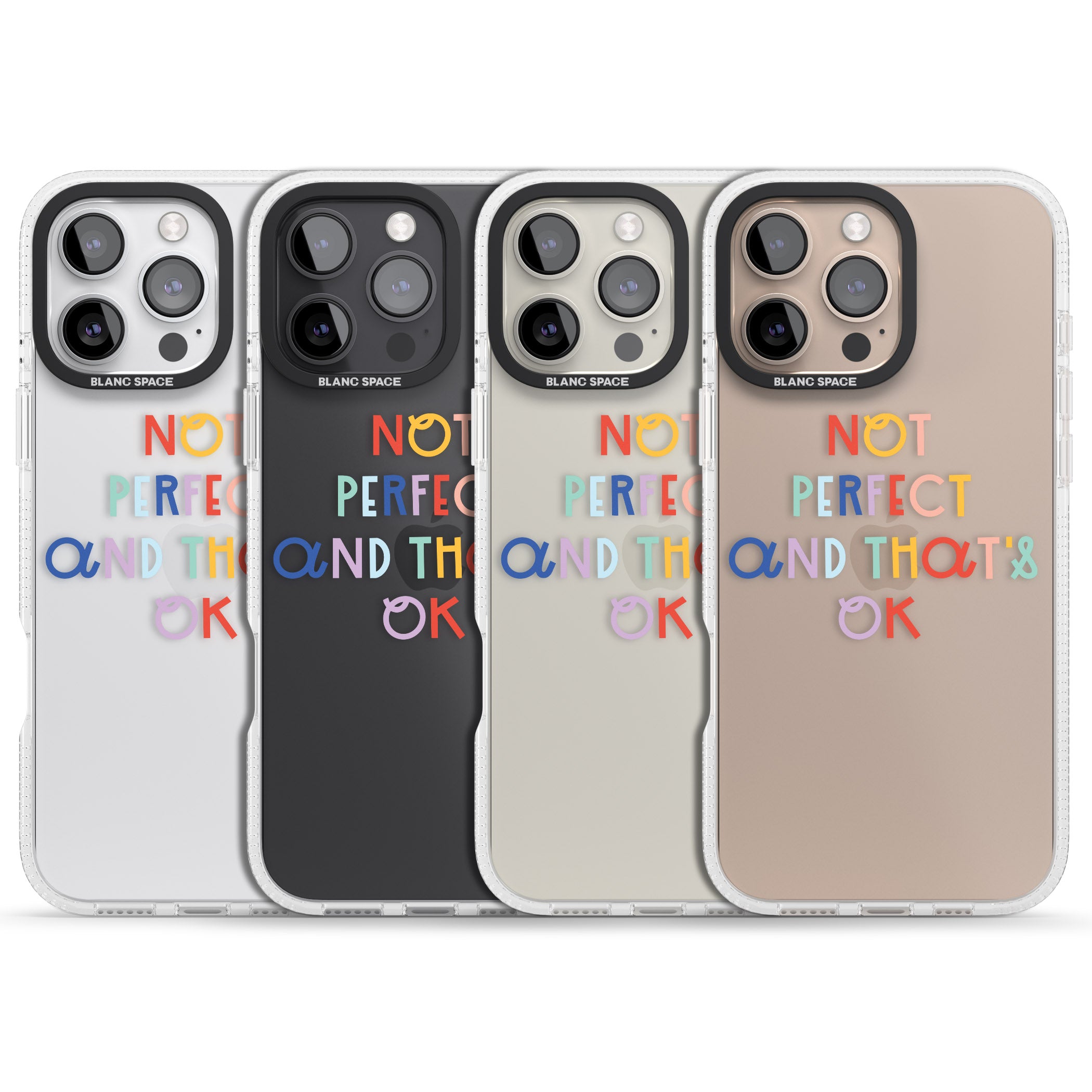 Not Perfect - Clear iPhone 16 Pro Max / 16 Pro Clear Case Impact Air - Blanc Space