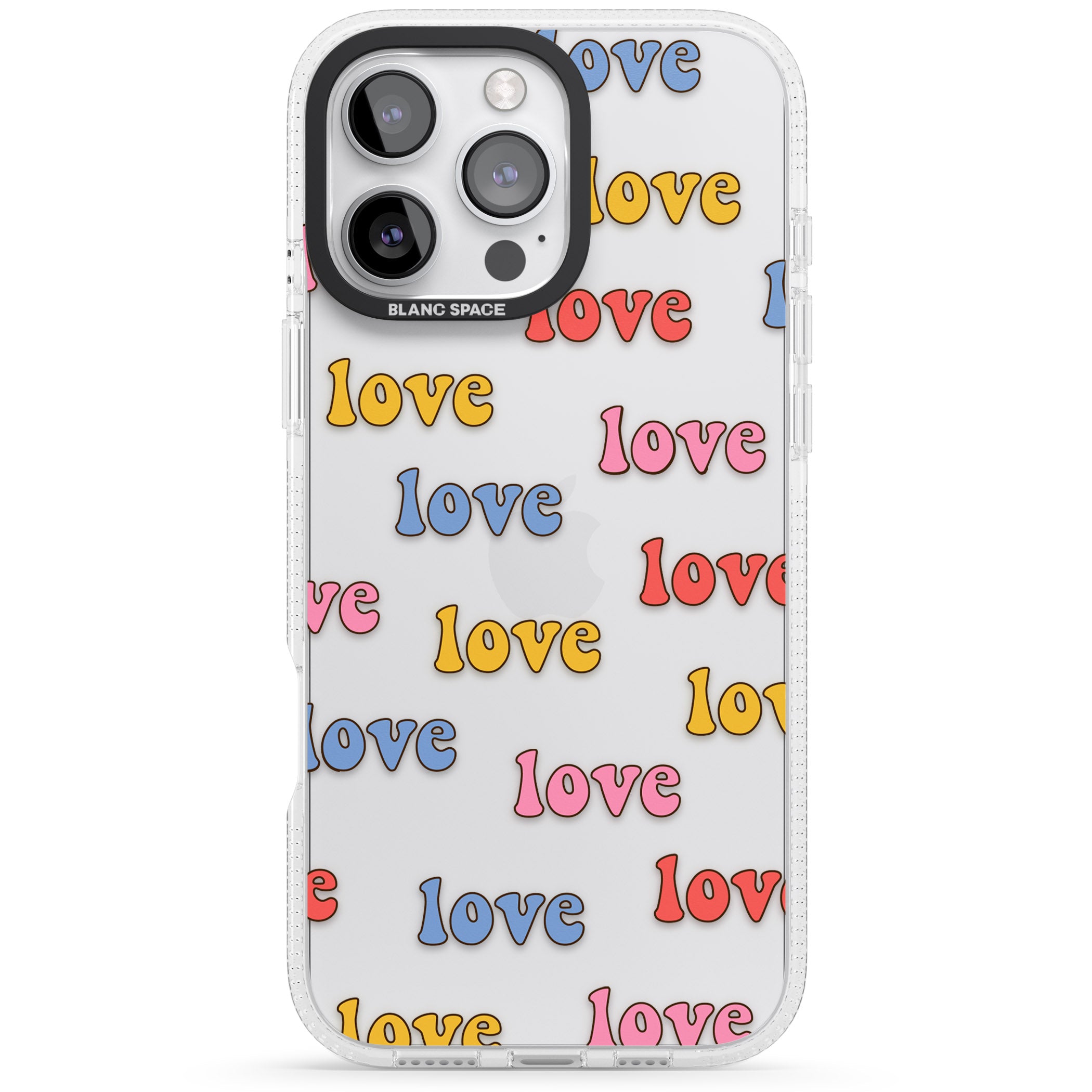 Love Pattern iPhone 16 Pro Max / 16 Pro Clear Case Impact Air - Blanc Space