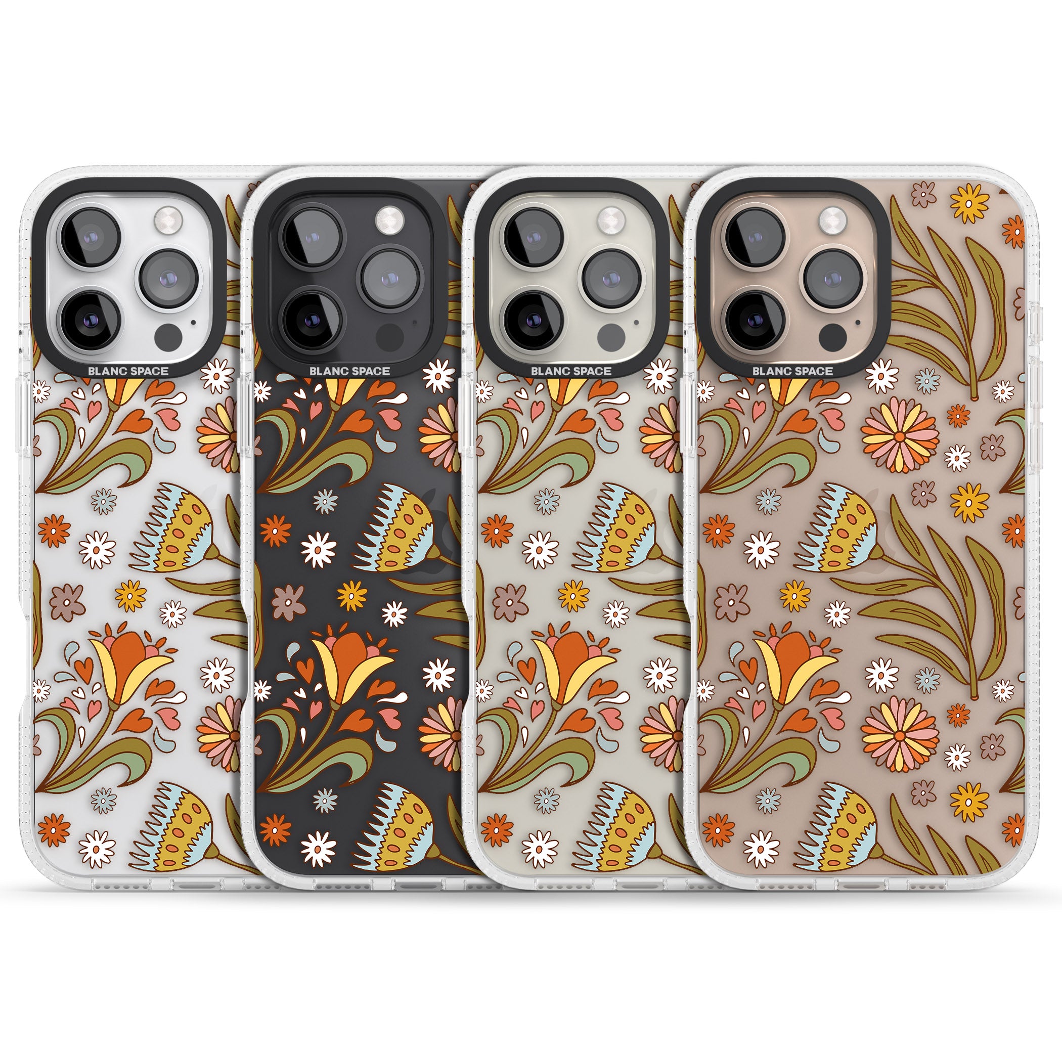 Boho Celestial Wildflower iPhone 16 Pro Max / 16 Pro Clear Case Impact Air - Blanc Space