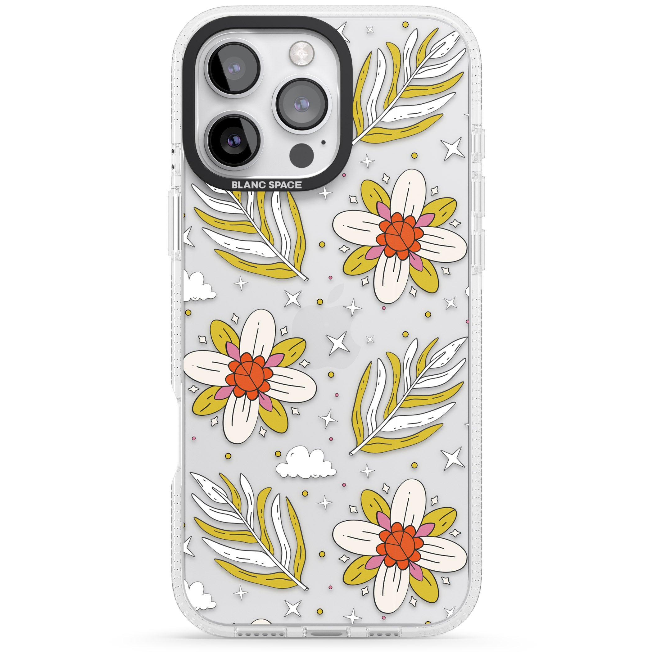 Boho Celestial Floral Dream iPhone 16 Pro Max / 16 Pro Clear Case Impact Air - Blanc Space