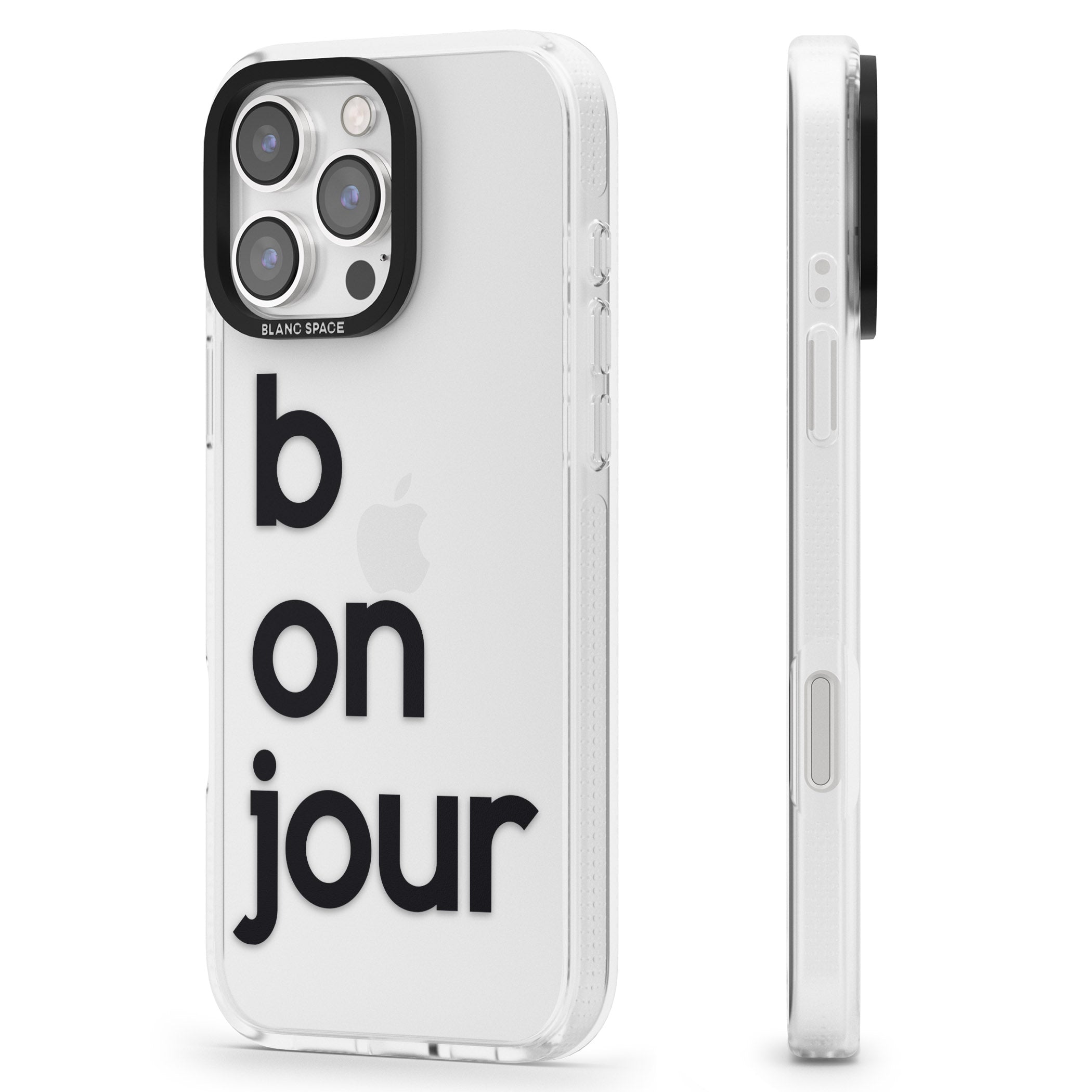 Bonjour iPhone 16 Pro Max / 16 Pro Clear Case Impact Air - Blanc Space