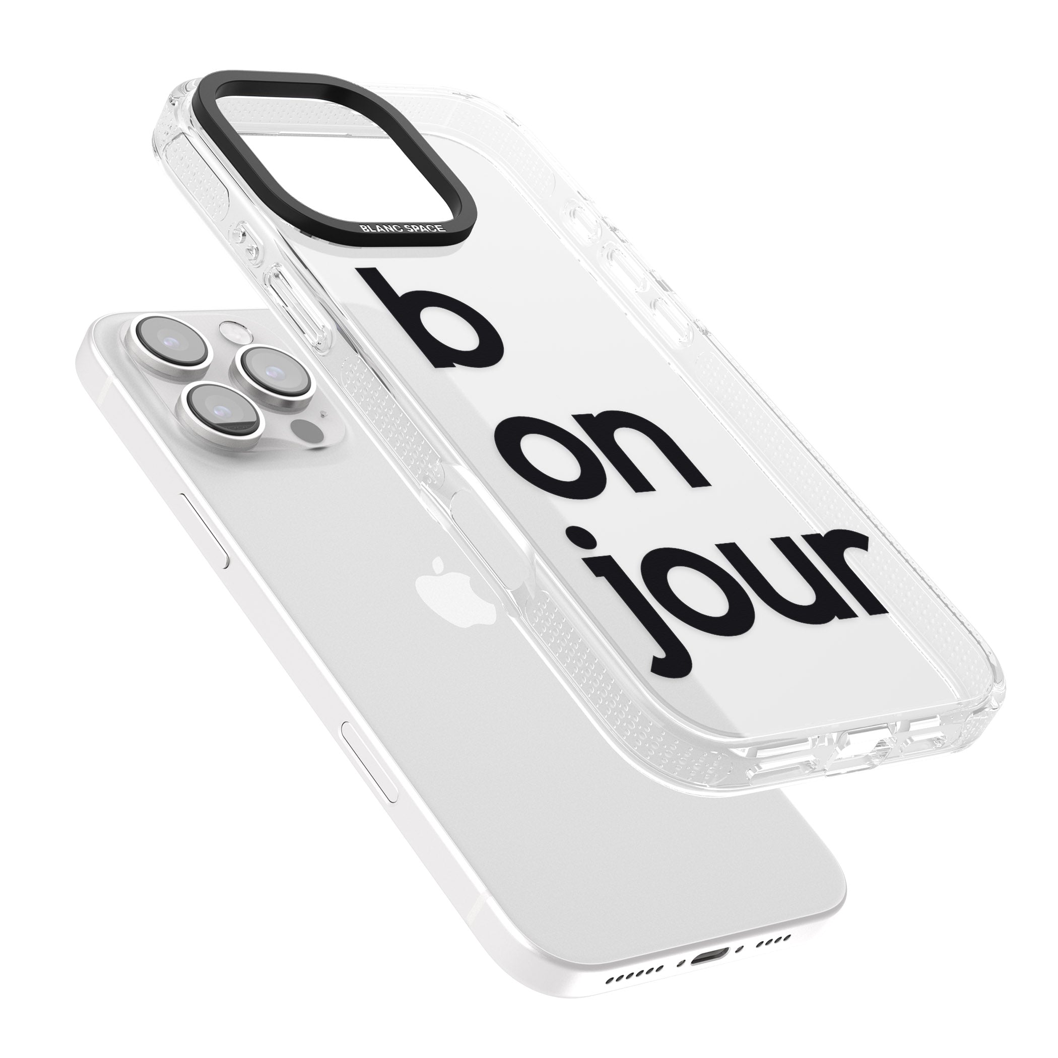 Bonjour iPhone 16 Pro Max / 16 Pro Clear Case Impact Air - Blanc Space