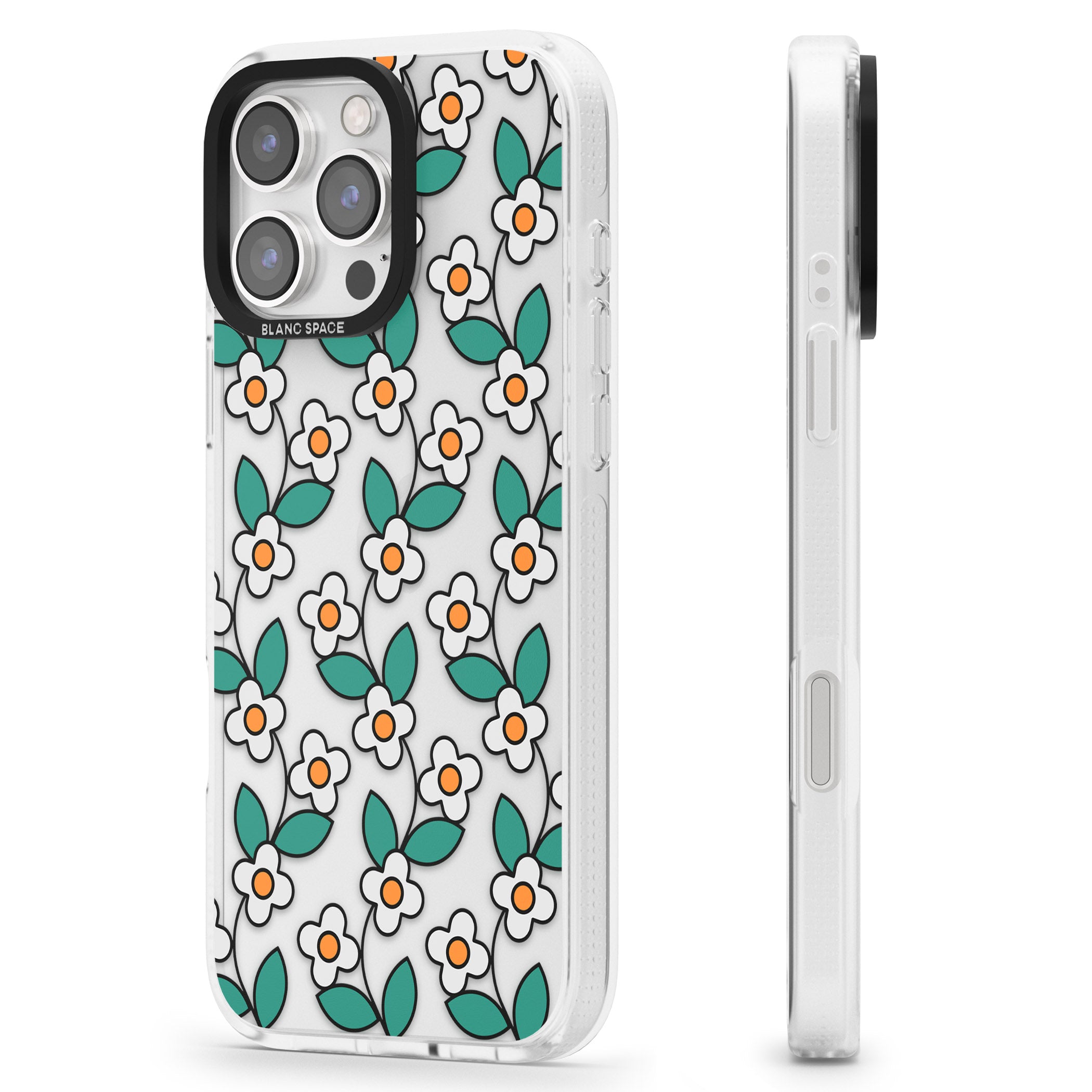 Spring Daisies iPhone 16 Pro Max / 16 Pro Clear Case Impact Air - Blanc Space