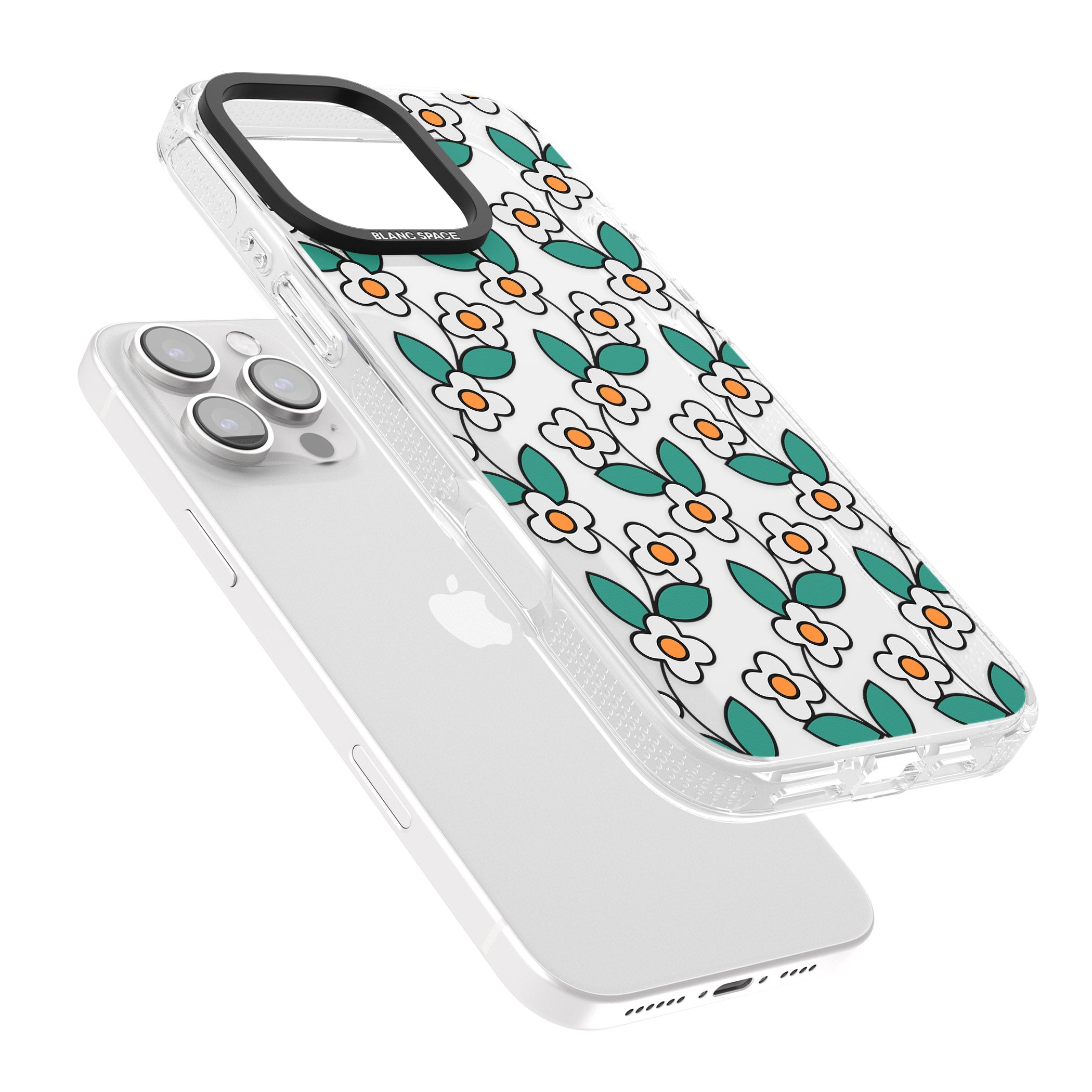 Spring Daisies iPhone 16 Pro Max / 16 Pro Clear Case Impact Air - Blanc Space