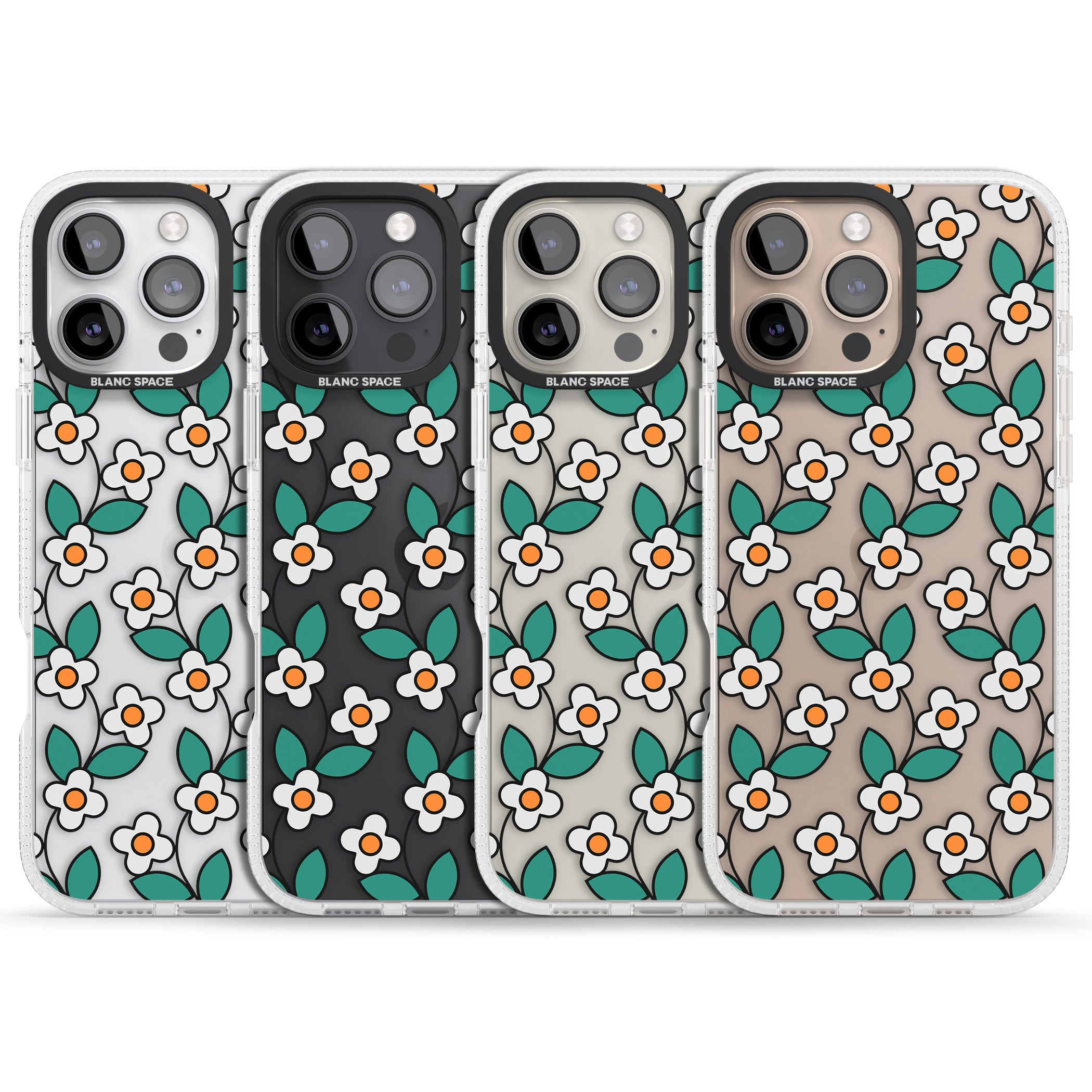 Spring Daisies iPhone 16 Pro Max / 16 Pro Clear Case Impact Air - Blanc Space