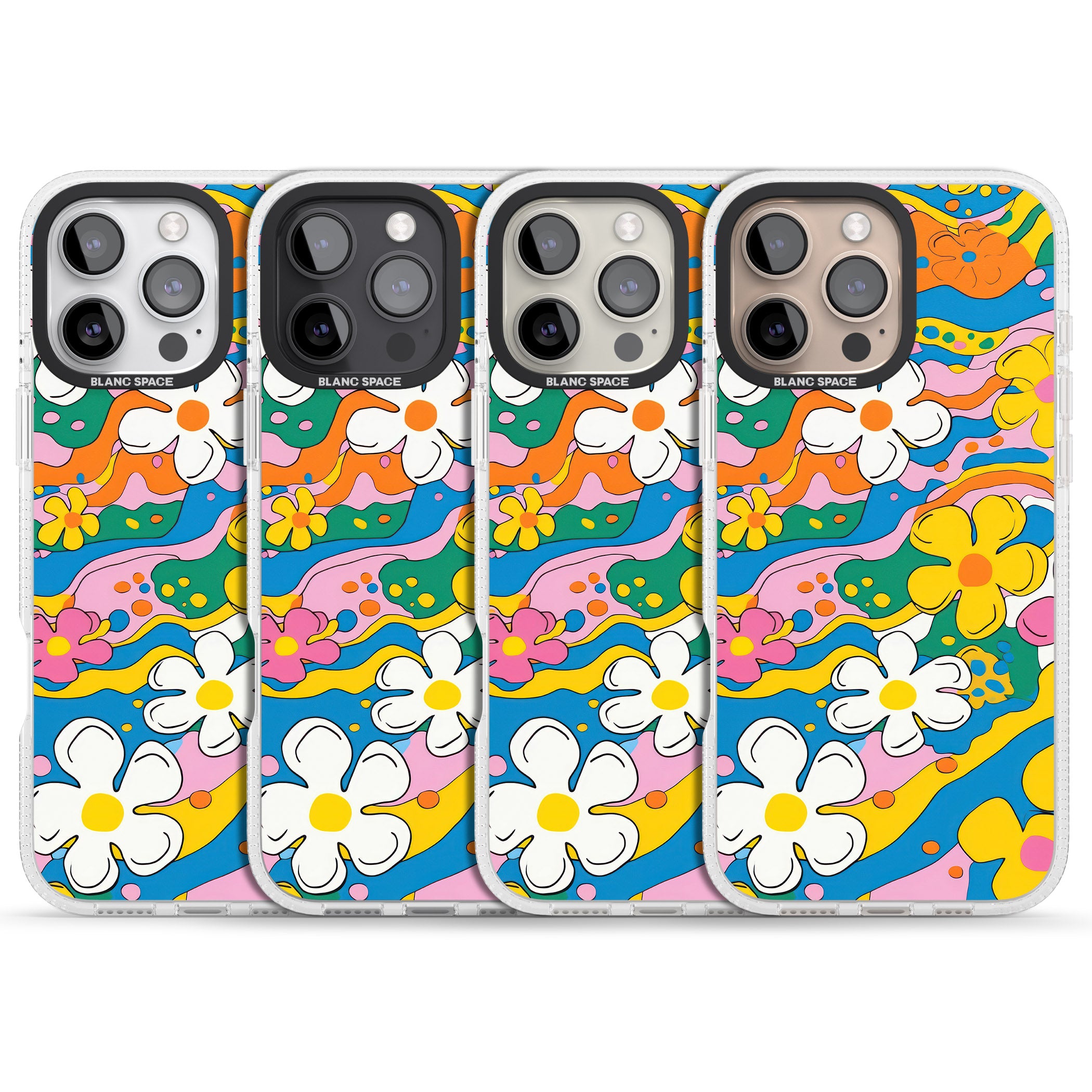 Vibrant Bloom iPhone 16 Pro Max / 16 Pro Clear Case Impact Air - Blanc Space