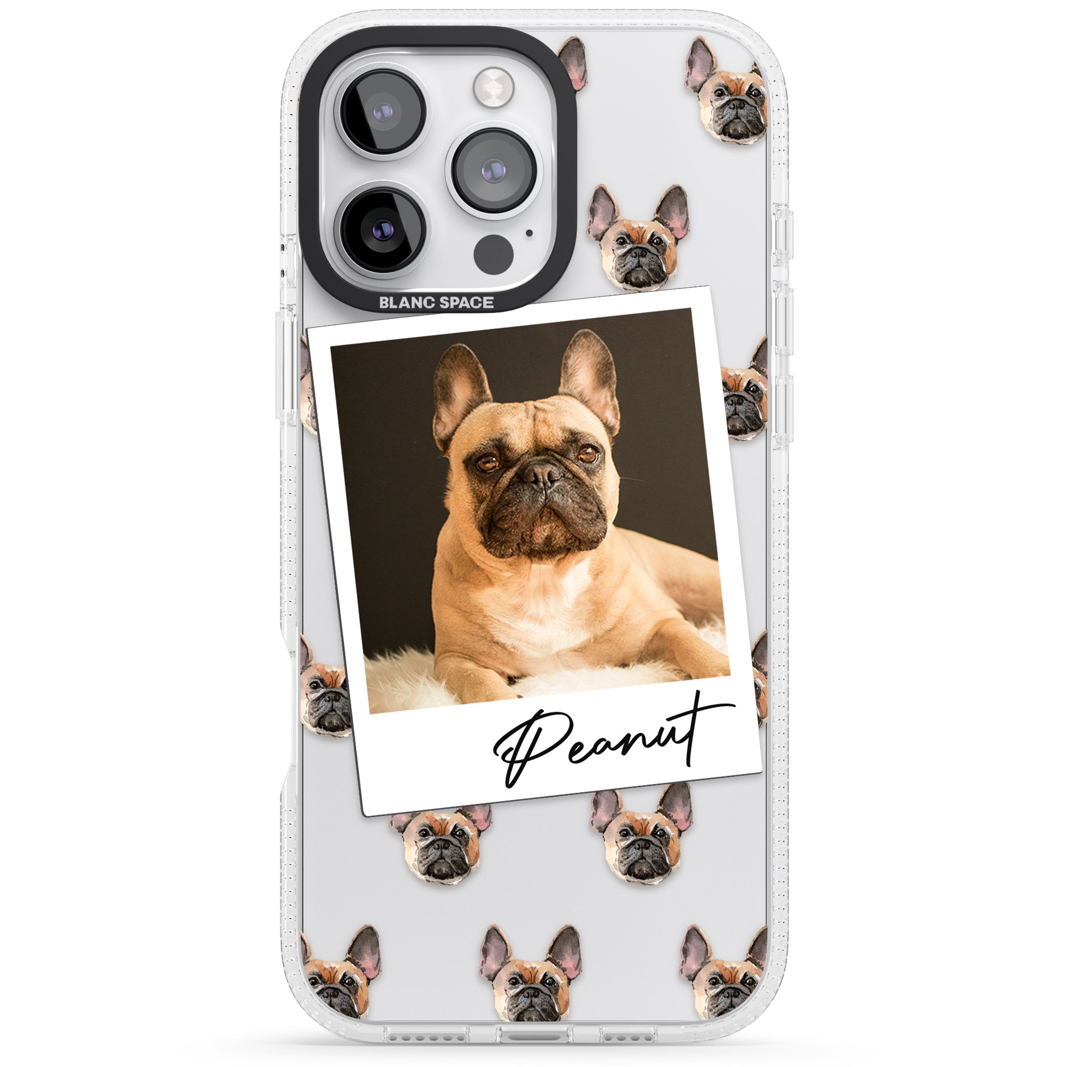 Personalised French Bulldog, Tan - Dog Photo iPhone 16 Pro Max / 16 Pro Clear Case Impact Air - Blanc Space