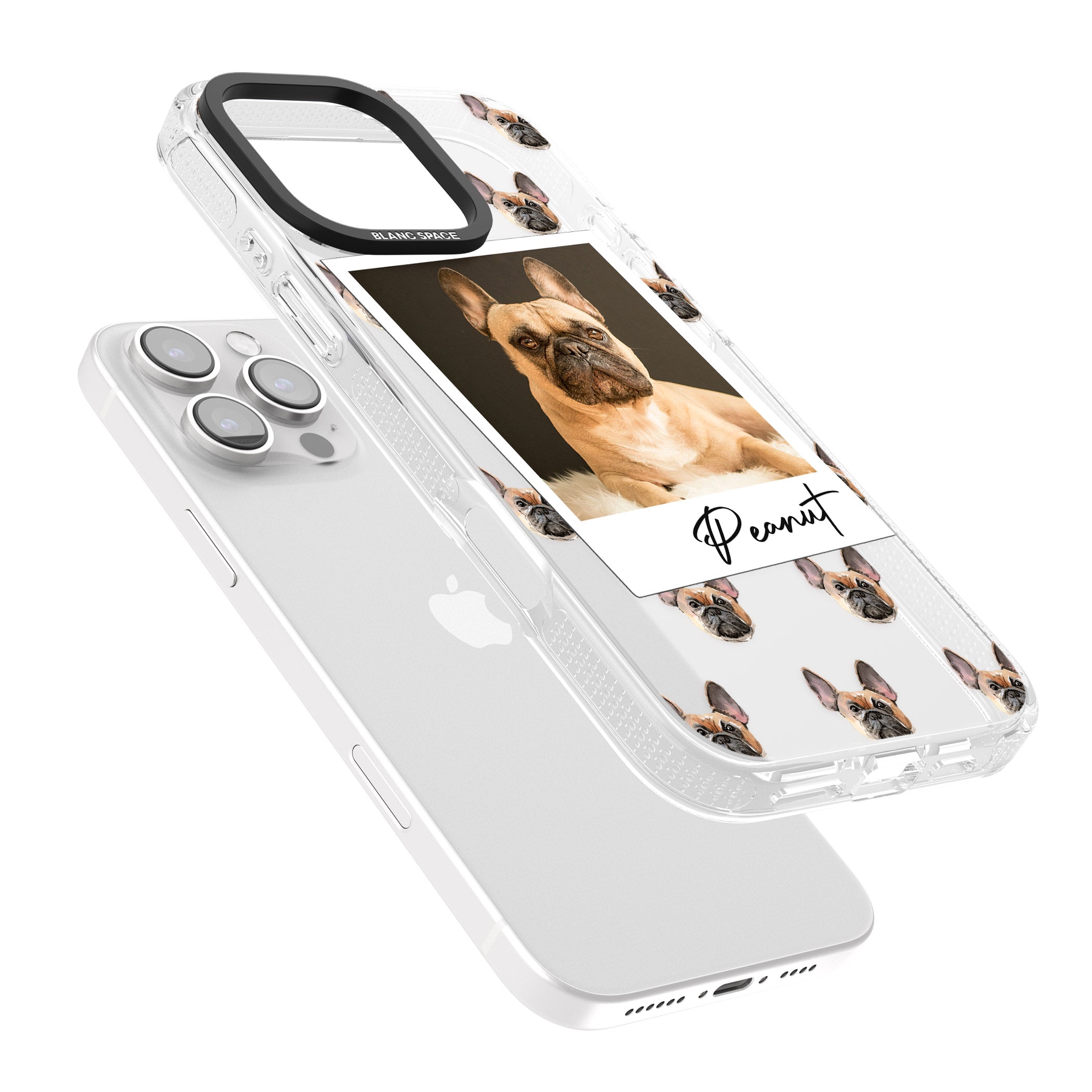 Personalised French Bulldog, Tan - Dog Photo iPhone 16 Pro Max / 16 Pro Clear Case Impact Air - Blanc Space