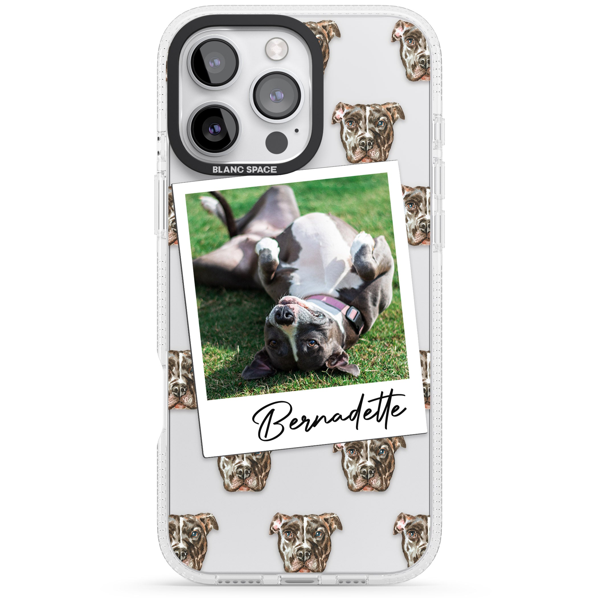 Personalised Staffordshire Bull Terrier - Dog Photo iPhone 16 Pro Max / 16 Pro Clear Case Impact Air - Blanc Space